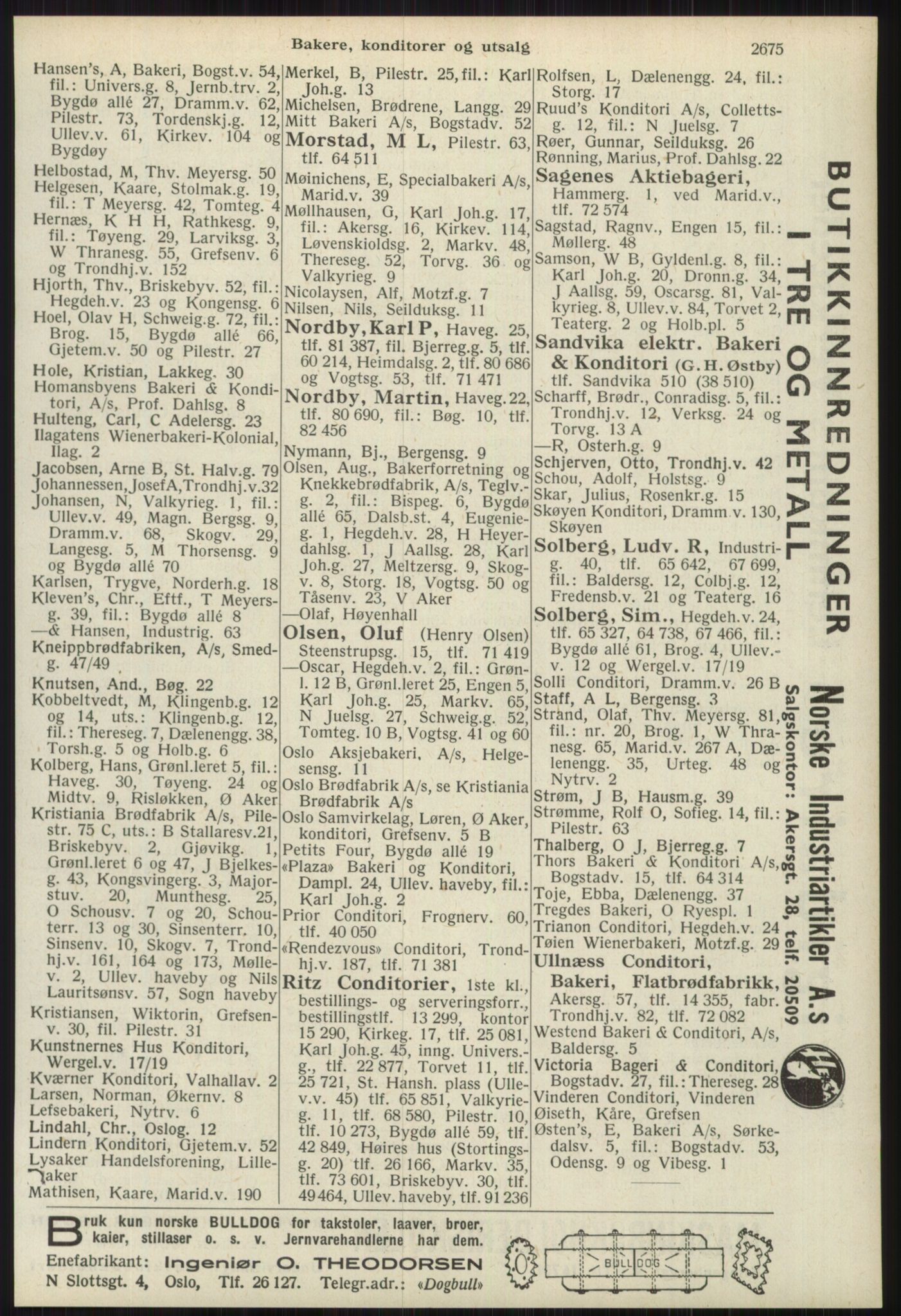 Kristiania/Oslo adressebok, PUBL/-, 1939, p. 2675