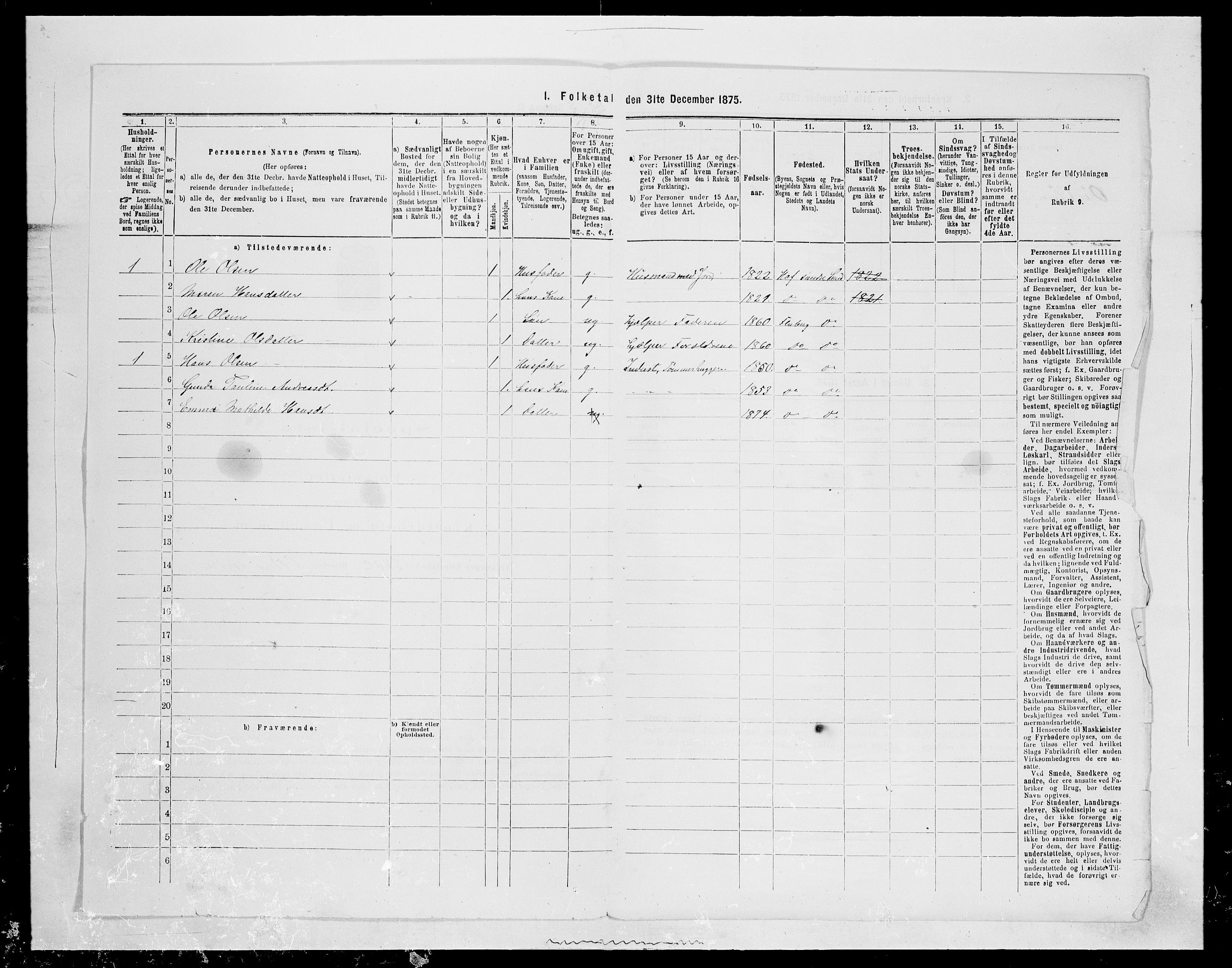 SAH, 1875 census for 0536P Søndre Land, 1875, p. 87