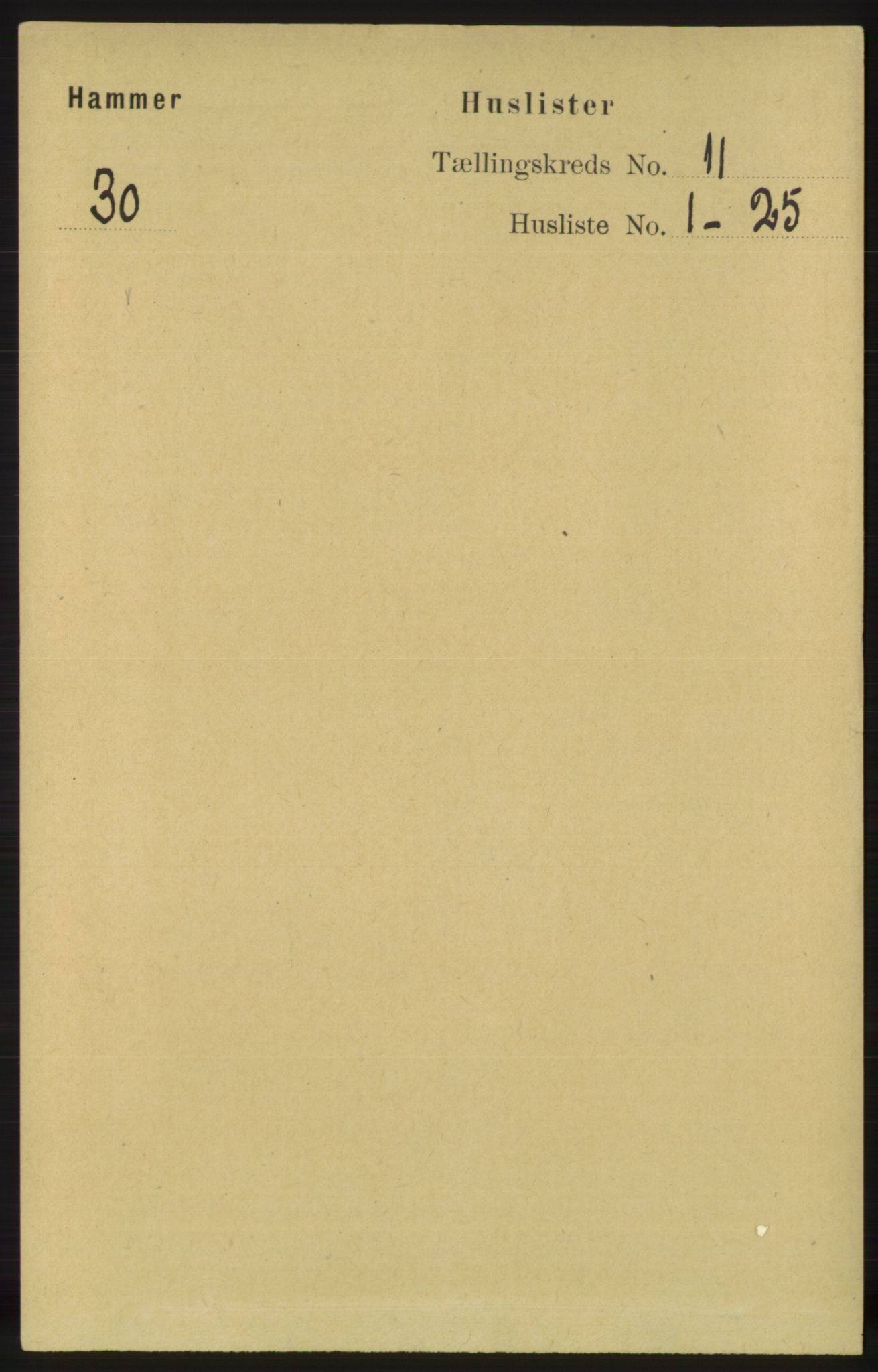 RA, 1891 census for 1254 Hamre, 1891, p. 3119