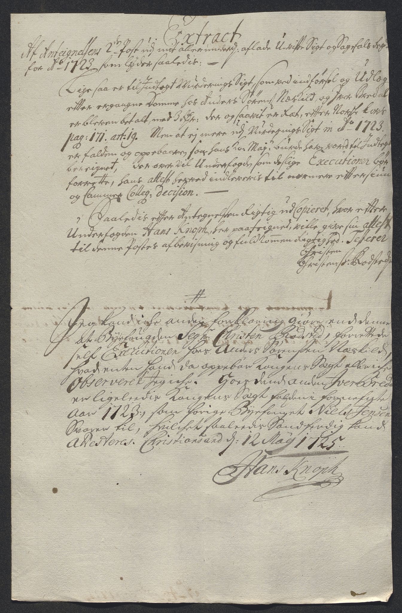 Rentekammeret inntil 1814, Reviderte regnskaper, Byregnskaper, RA/EA-4066/R/Rm/L0286: [M19] Sikt og sakefall, 1719-1727, p. 251