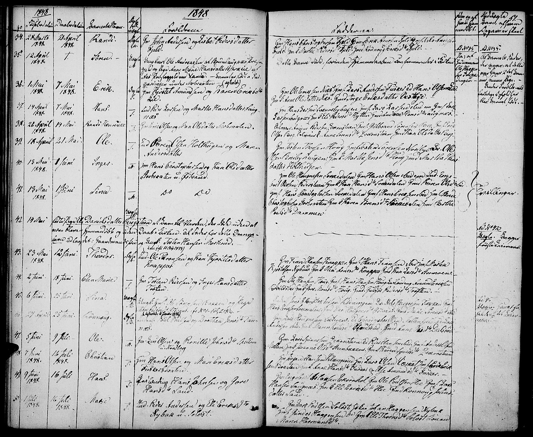 Nord-Odal prestekontor, AV/SAH-PREST-032/H/Ha/Haa/L0002: Parish register (official) no. 2, 1839-1850, p. 51