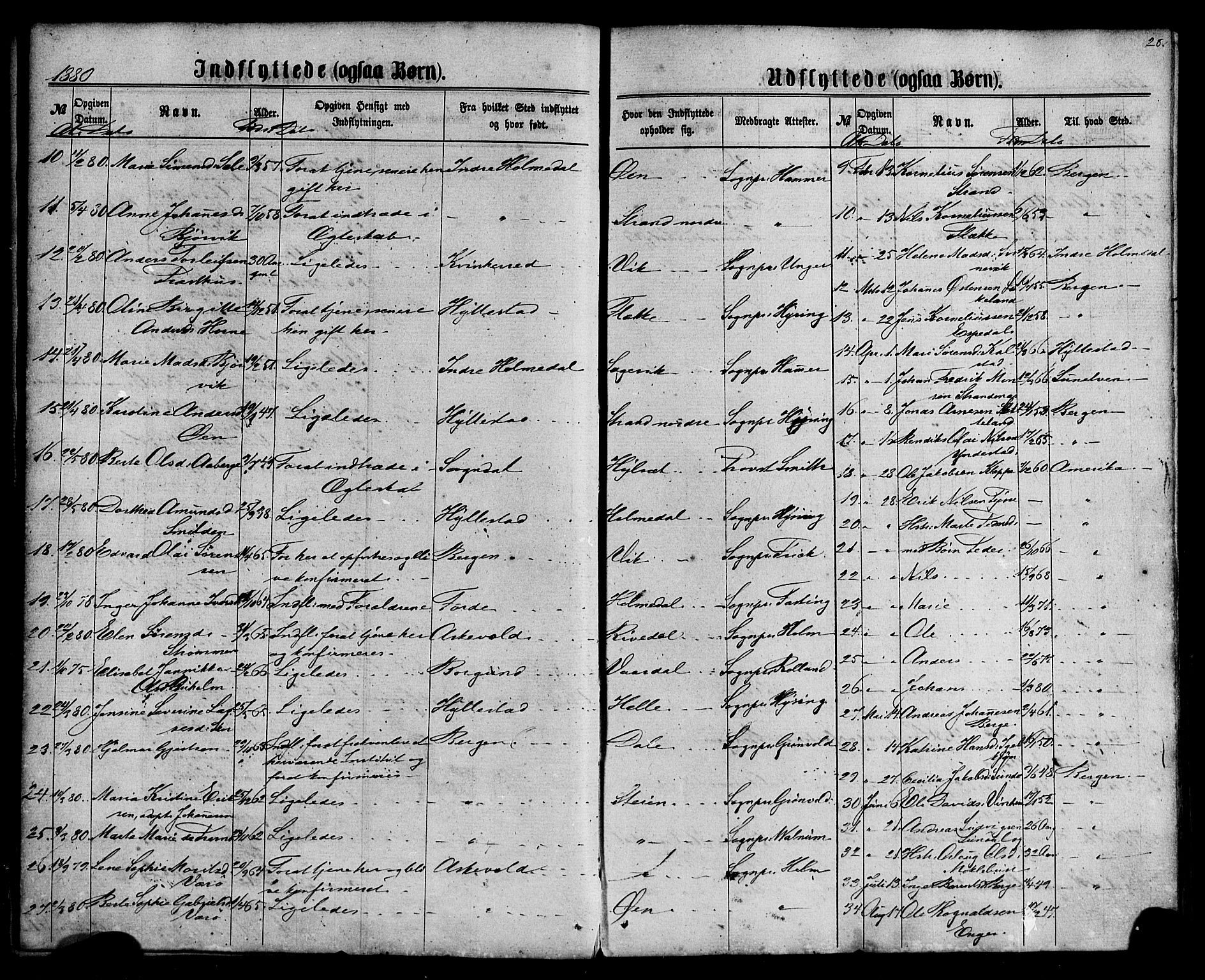 Fjaler sokneprestembete, SAB/A-79801/H/Haa/Haaa/L0010: Parish register (official) no. A 10, 1866-1886, p. 28
