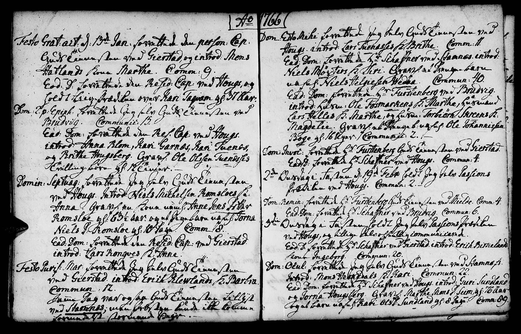 Haus sokneprestembete, SAB/A-75601/H/Haa: Parish register (official) no. A 7, 1748-1766, p. 175
