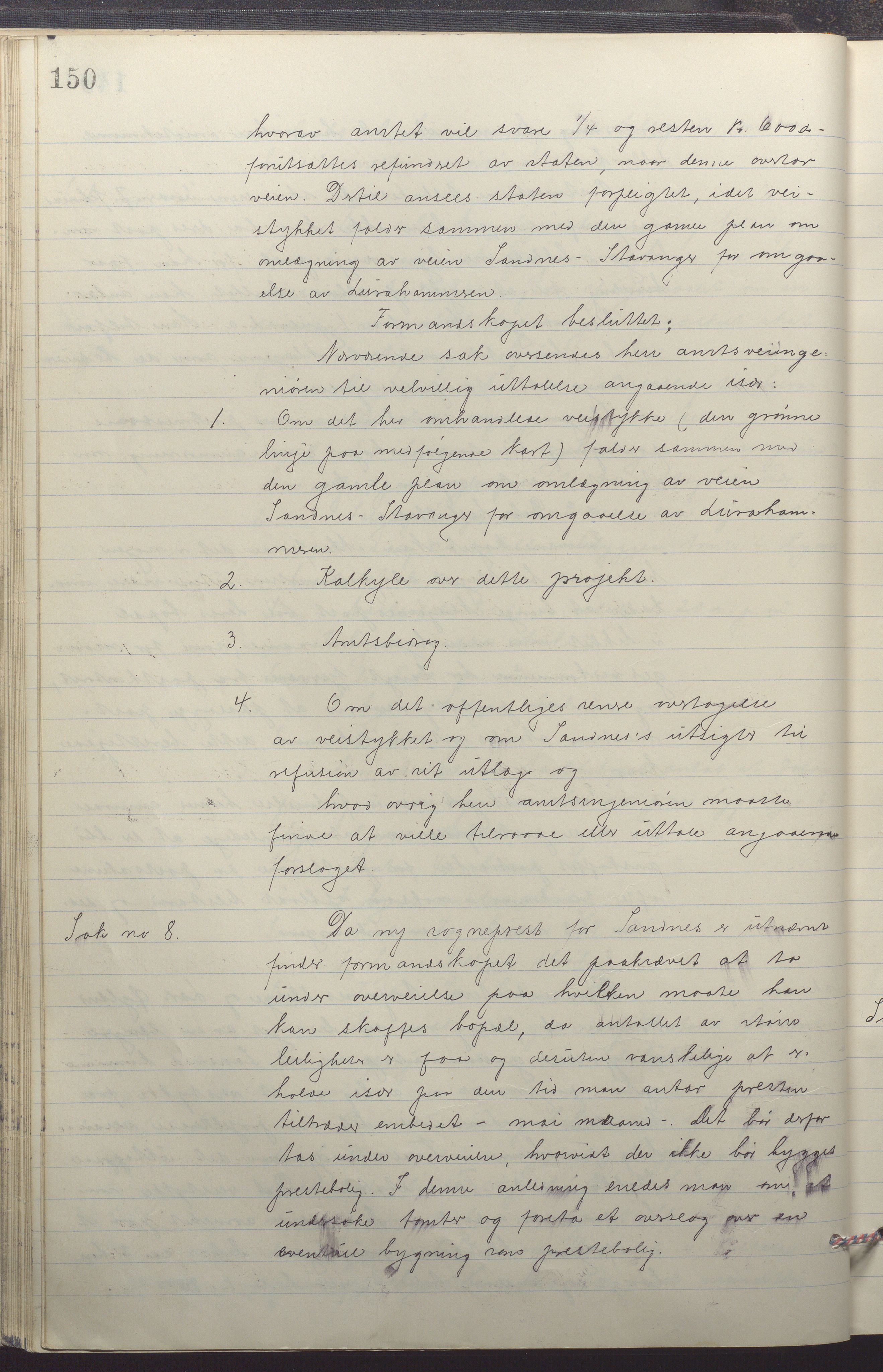 Sandnes kommune - Formannskapet og Bystyret, IKAR/K-100188/Aa/L0008: Møtebok, 1913-1917, p. 150