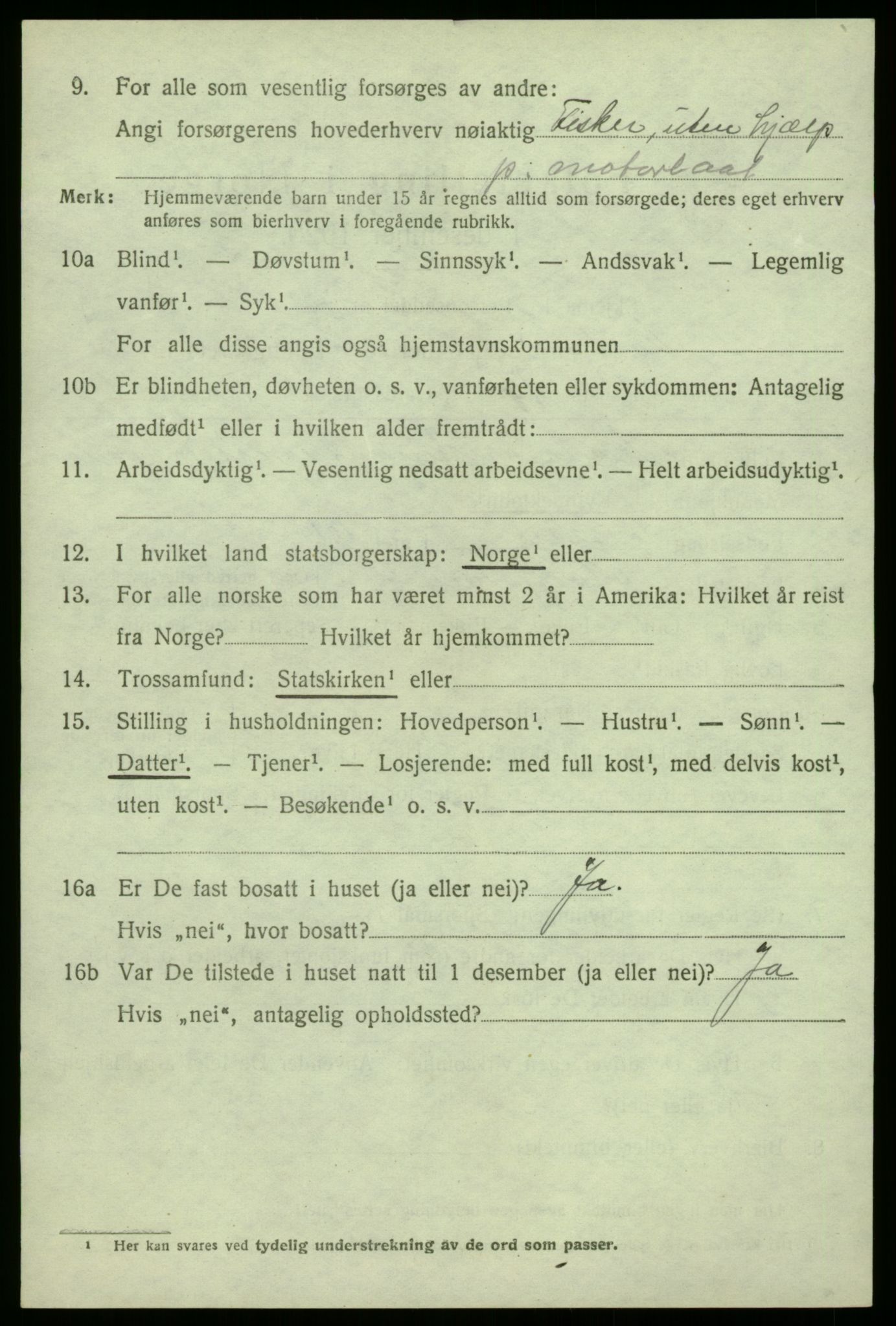 SAB, 1920 census for Masfjorden, 1920, p. 2626