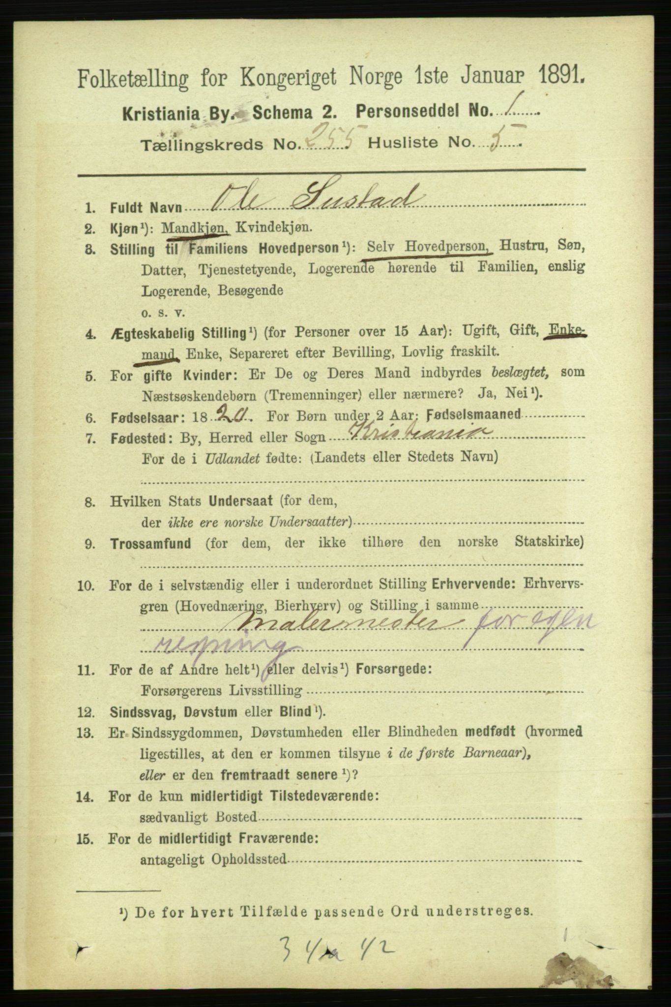 RA, 1891 census for 0301 Kristiania, 1891, p. 155127