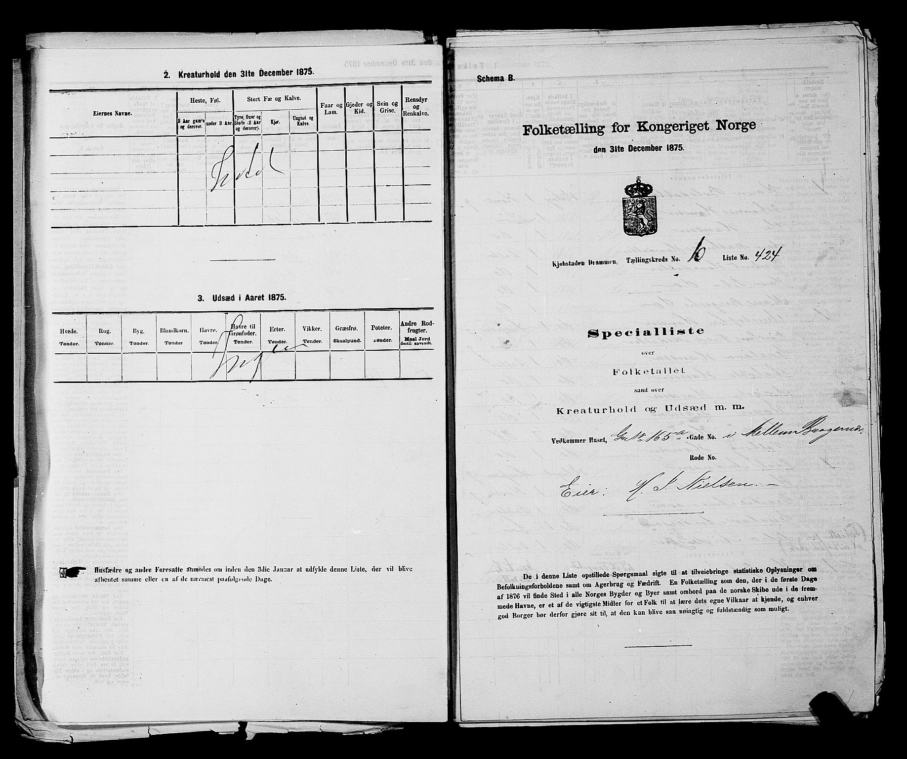 SAKO, 1875 census for 0602 Drammen, 1875, p. 961