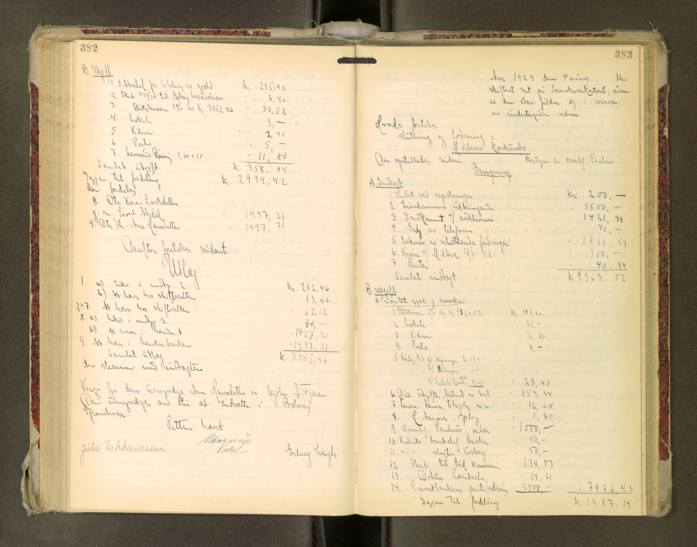 Romsdal sorenskriveri, AV/SAT-A-4149/1/3/3A/L0022: Skifteutlodnings Protokoll, 1920-1924, p. 382-383