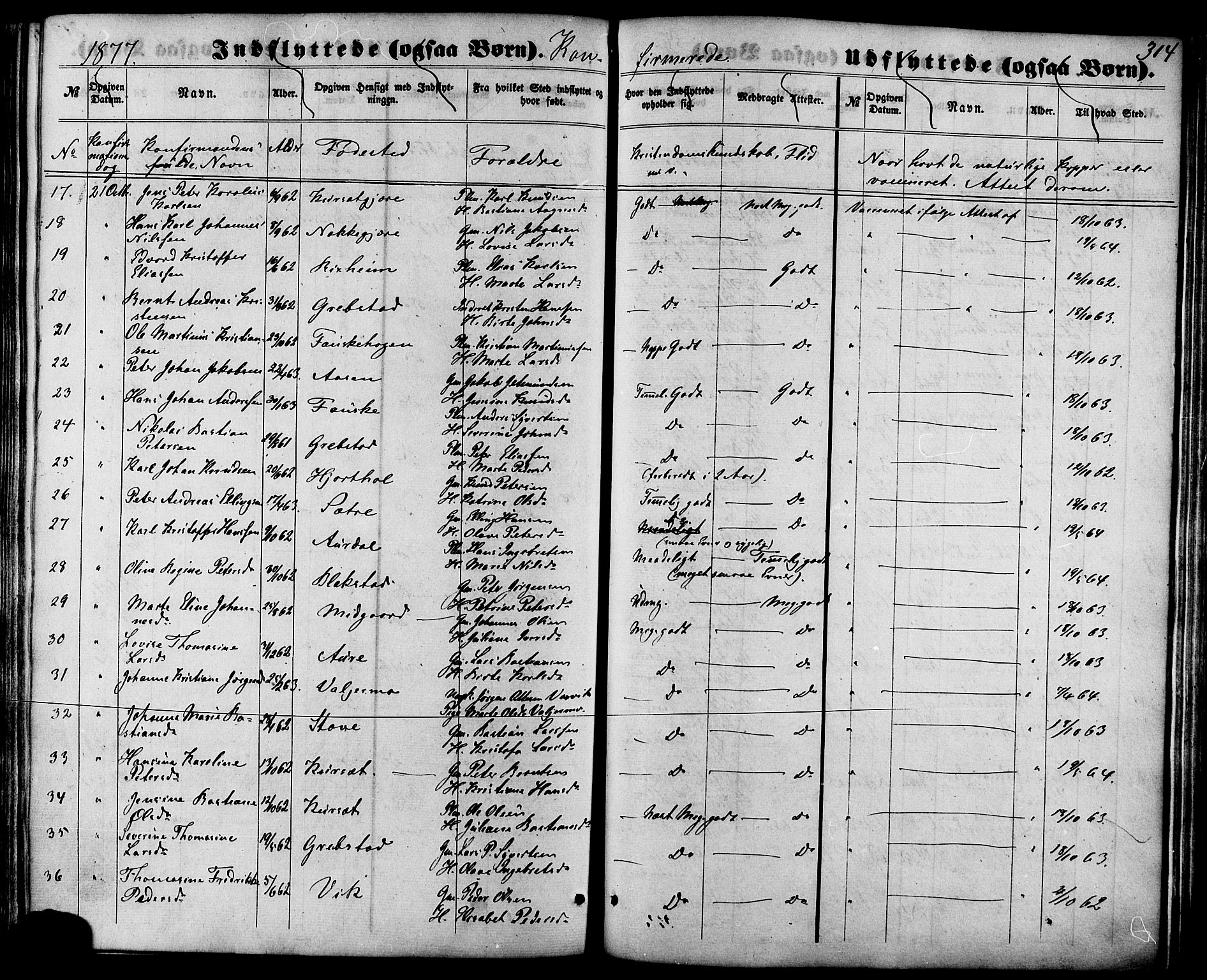 Ministerialprotokoller, klokkerbøker og fødselsregistre - Møre og Romsdal, AV/SAT-A-1454/522/L0314: Parish register (official) no. 522A09, 1863-1877, p. 314