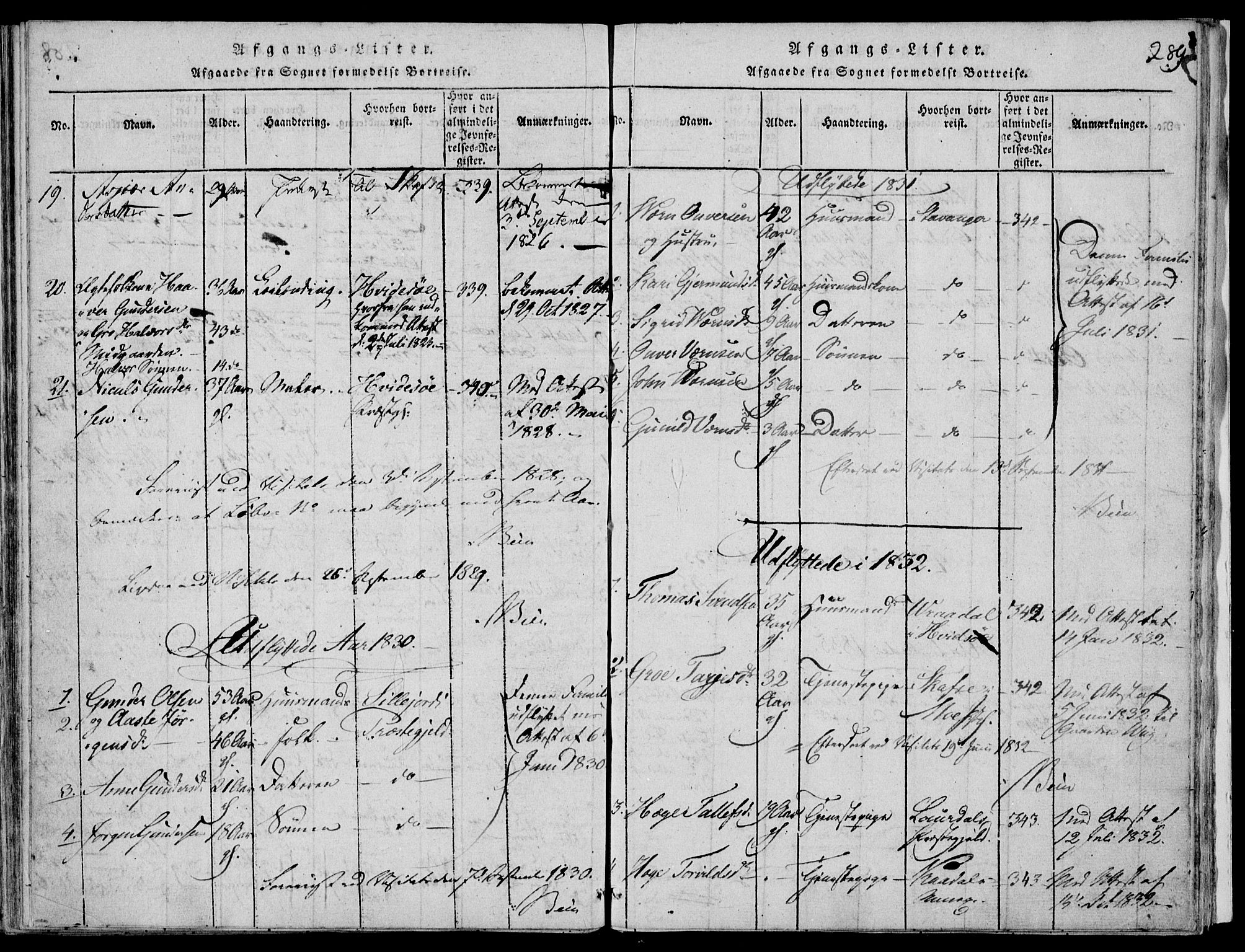 Fyresdal kirkebøker, SAKO/A-263/F/Fb/L0001: Parish register (official) no. II 1, 1815-1854, p. 289