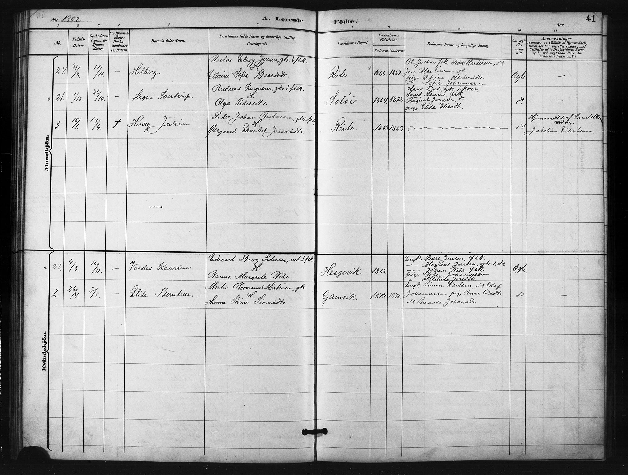 Salangen sokneprestembete, SATØ/S-1324/H/Ha/L0001klokker: Parish register (copy) no. 1, 1893-1910, p. 41