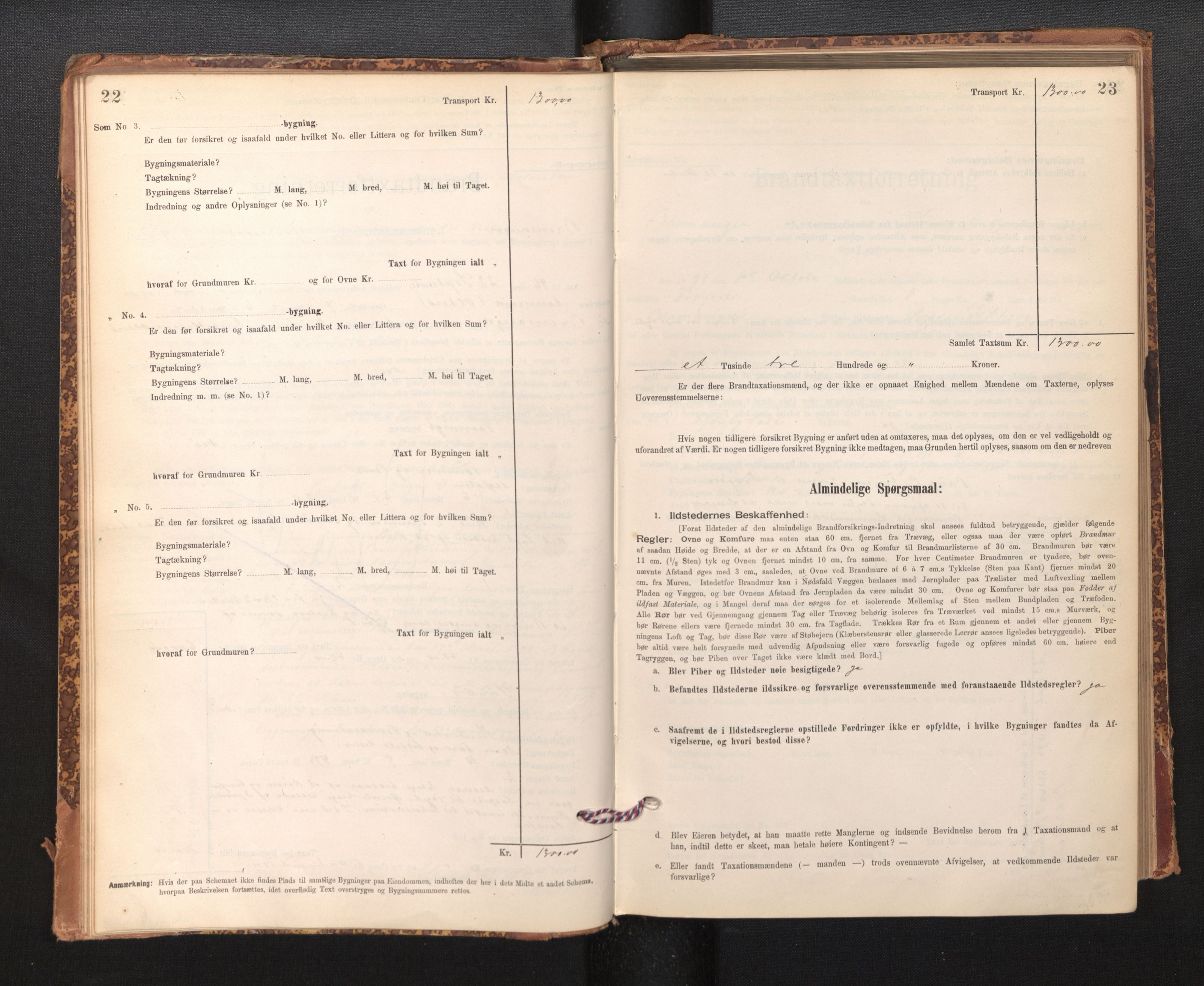 Lensmannen i Bremanger, SAB/A-26701/0012/L0007: Branntakstprotokoll, skjematakst, 1895-1936, p. 22-23