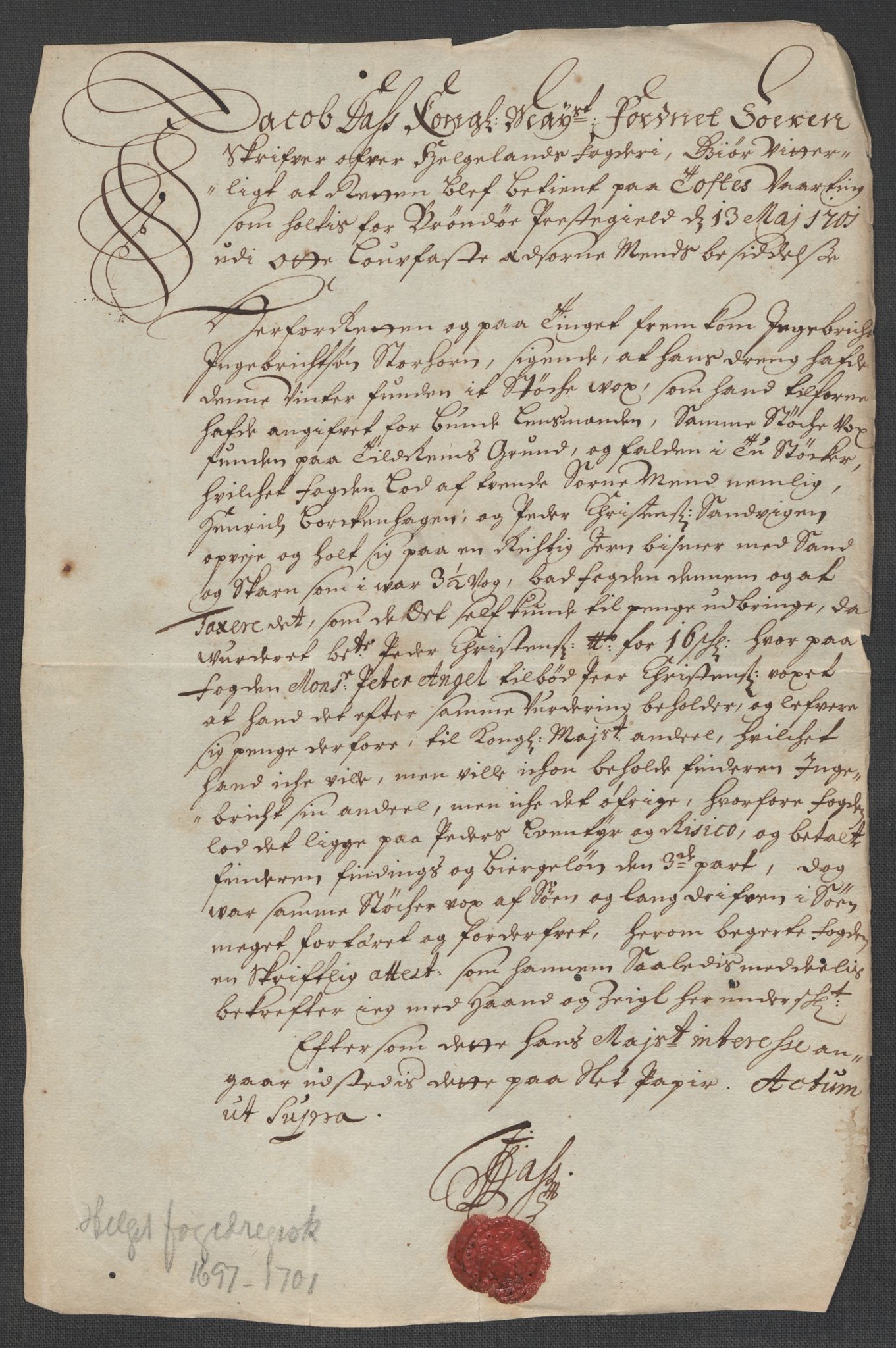 Rentekammeret inntil 1814, Reviderte regnskaper, Fogderegnskap, AV/RA-EA-4092/R65/L4507: Fogderegnskap Helgeland, 1699-1701, p. 271