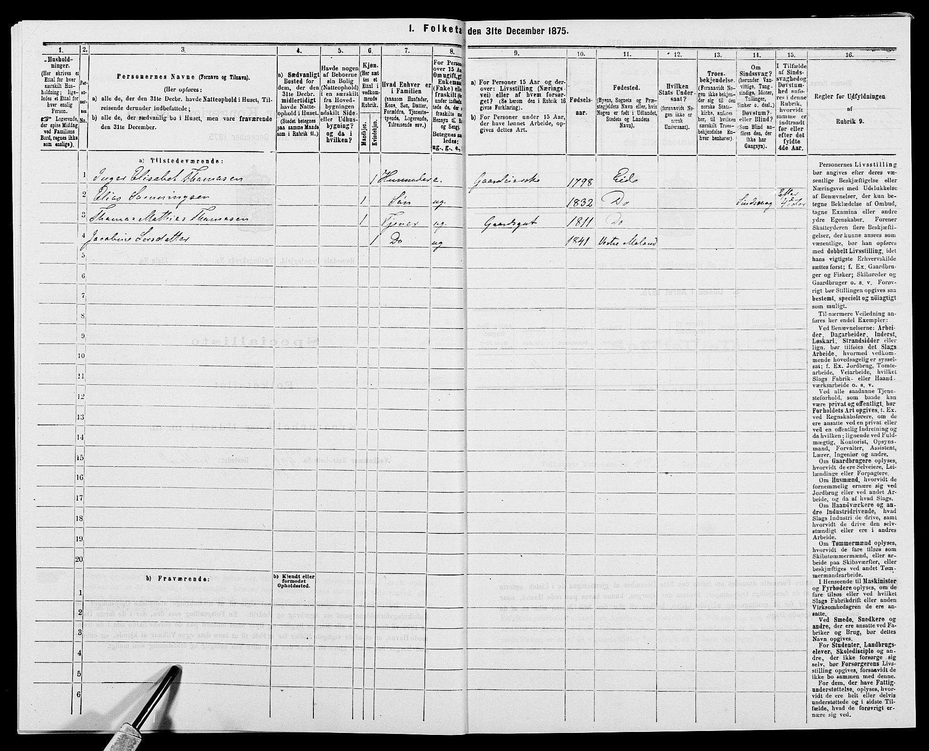 SAK, 1875 census for 0924P Homedal, 1875, p. 137