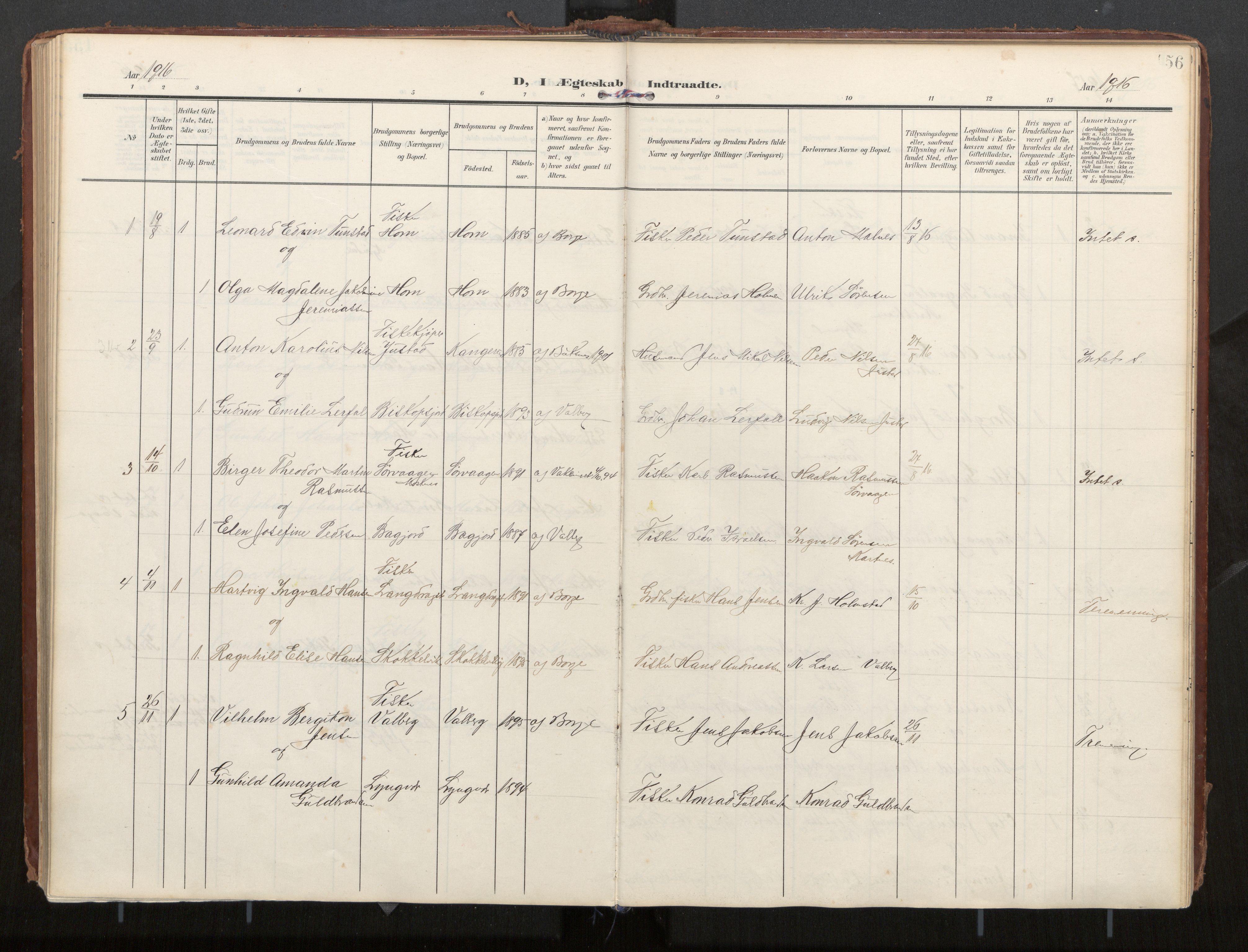 Ministerialprotokoller, klokkerbøker og fødselsregistre - Nordland, SAT/A-1459/884/L1194: Parish register (official) no. 884A02, 1906-1937, p. 156