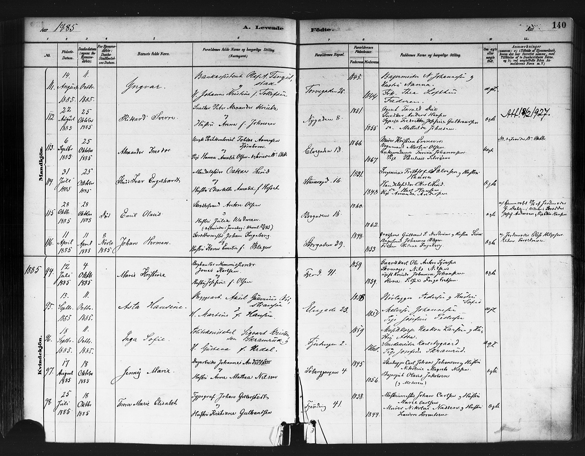 Jakob prestekontor Kirkebøker, SAO/A-10850/F/Fa/L0003: Parish register (official) no. 3, 1880-1895, p. 140