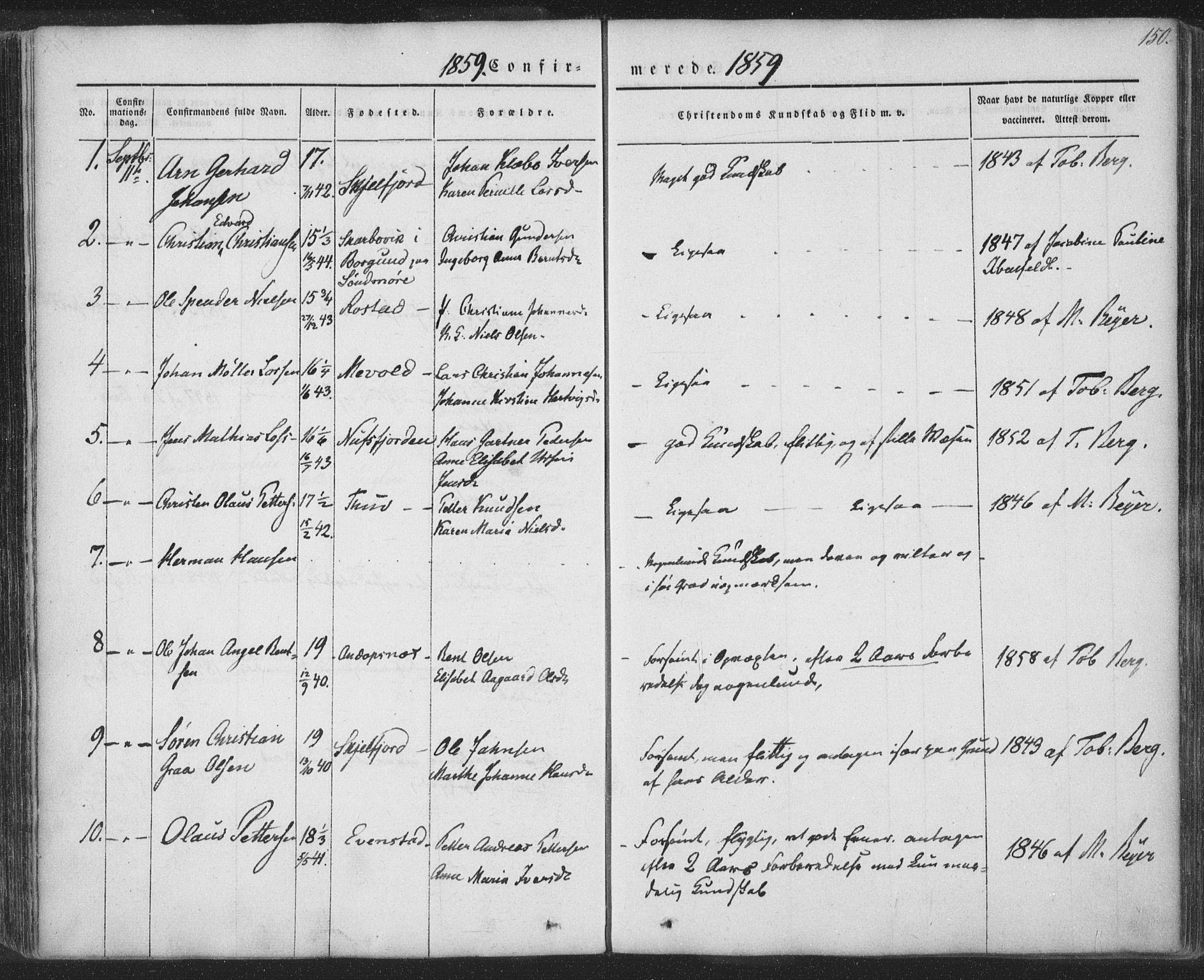 Ministerialprotokoller, klokkerbøker og fødselsregistre - Nordland, SAT/A-1459/885/L1202: Parish register (official) no. 885A03, 1838-1859, p. 150
