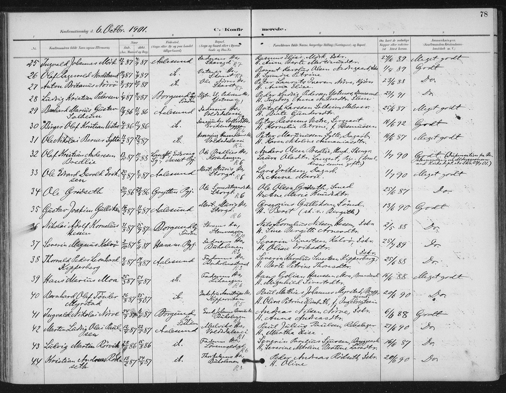 Ministerialprotokoller, klokkerbøker og fødselsregistre - Møre og Romsdal, AV/SAT-A-1454/529/L0457: Parish register (official) no. 529A07, 1894-1903, p. 78