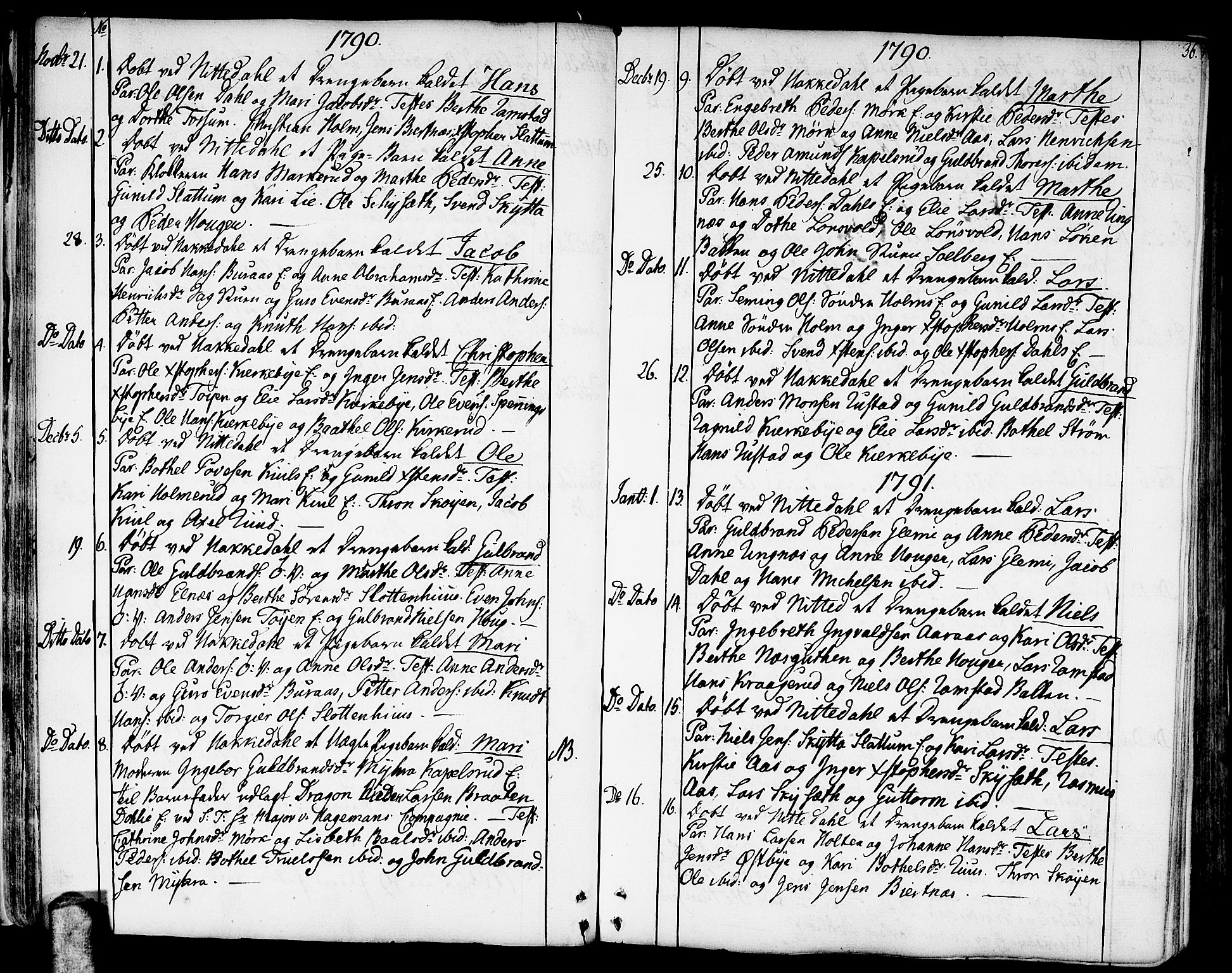 Nittedal prestekontor Kirkebøker, SAO/A-10365a/F/Fa/L0002: Parish register (official) no. I 2, 1779-1814, p. 36