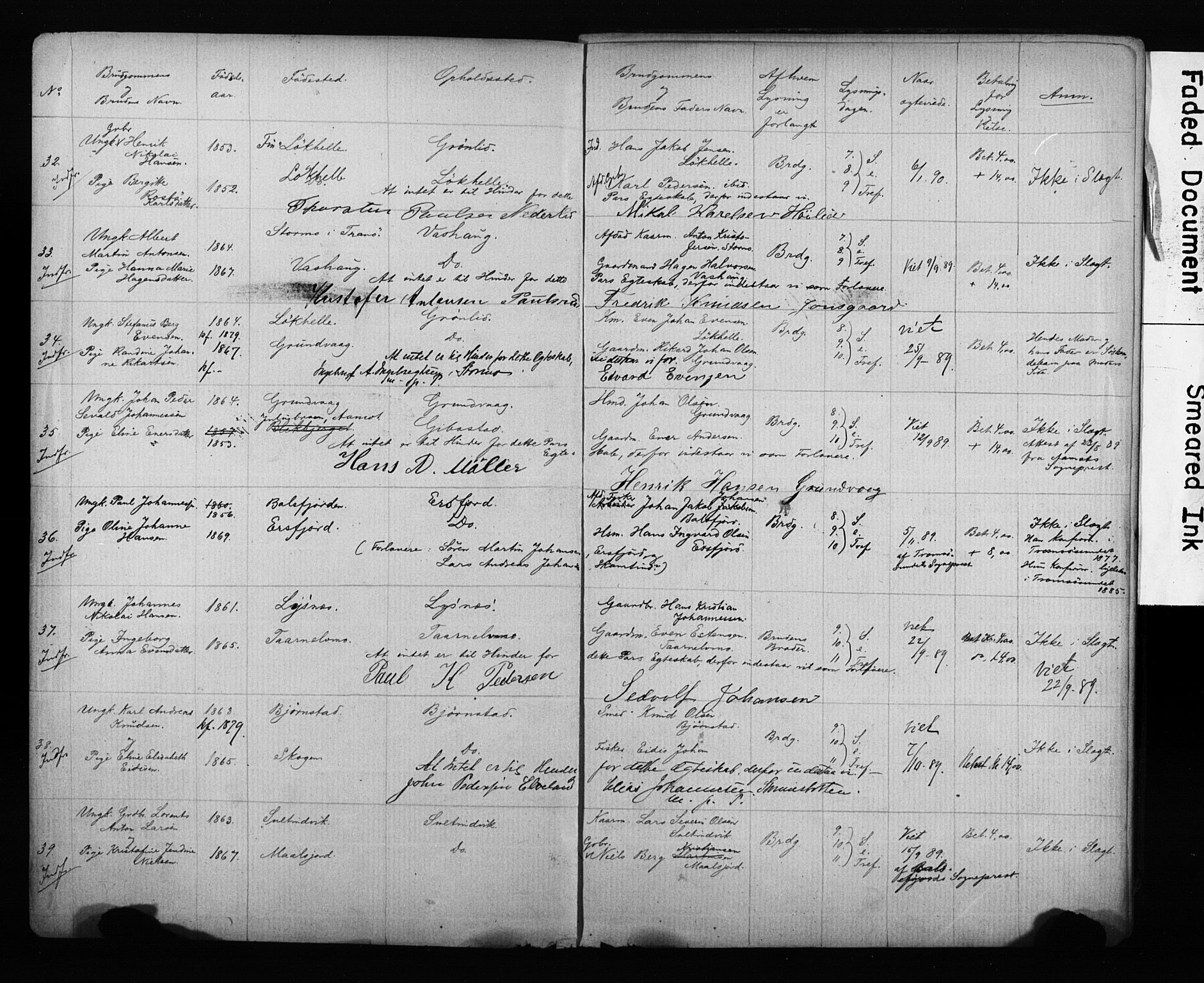 Lenvik sokneprestembete, AV/SATØ-S-1310/I/Ie/L0095: Banns register no. 95, 1868-1890