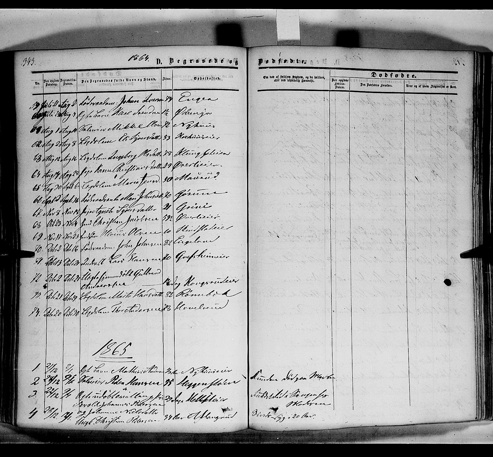 Nes prestekontor, Hedmark, SAH/PREST-020/K/Ka/L0004: Parish register (official) no. 4, 1852-1886, p. 343