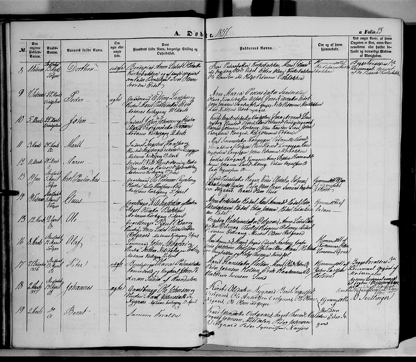 Tolga prestekontor, SAH/PREST-062/K/L0006: Parish register (official) no. 6, 1852-1876, p. 25