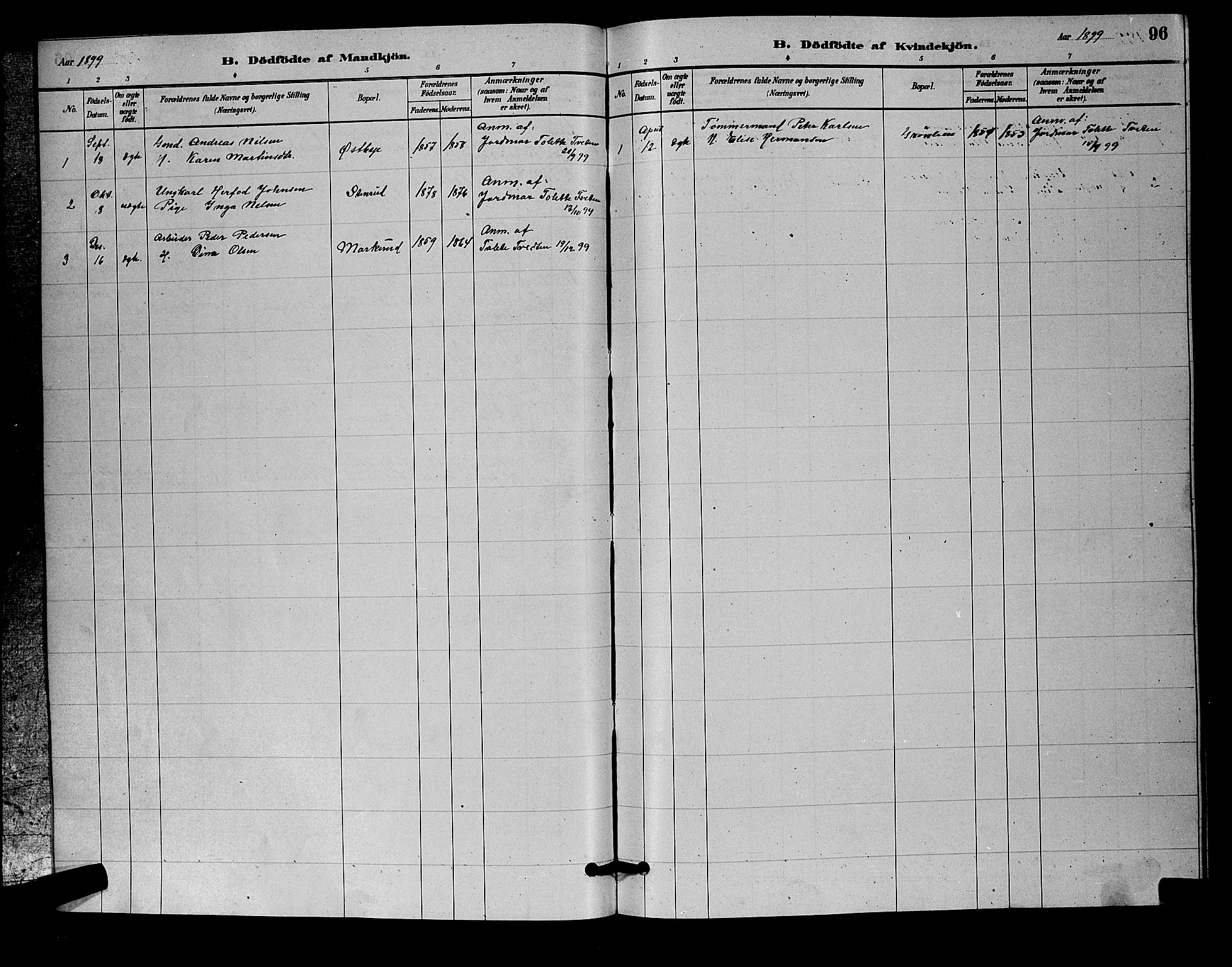 Nittedal prestekontor Kirkebøker, SAO/A-10365a/G/Ga/L0002: Parish register (copy) no. I 2, 1879-1901, p. 96