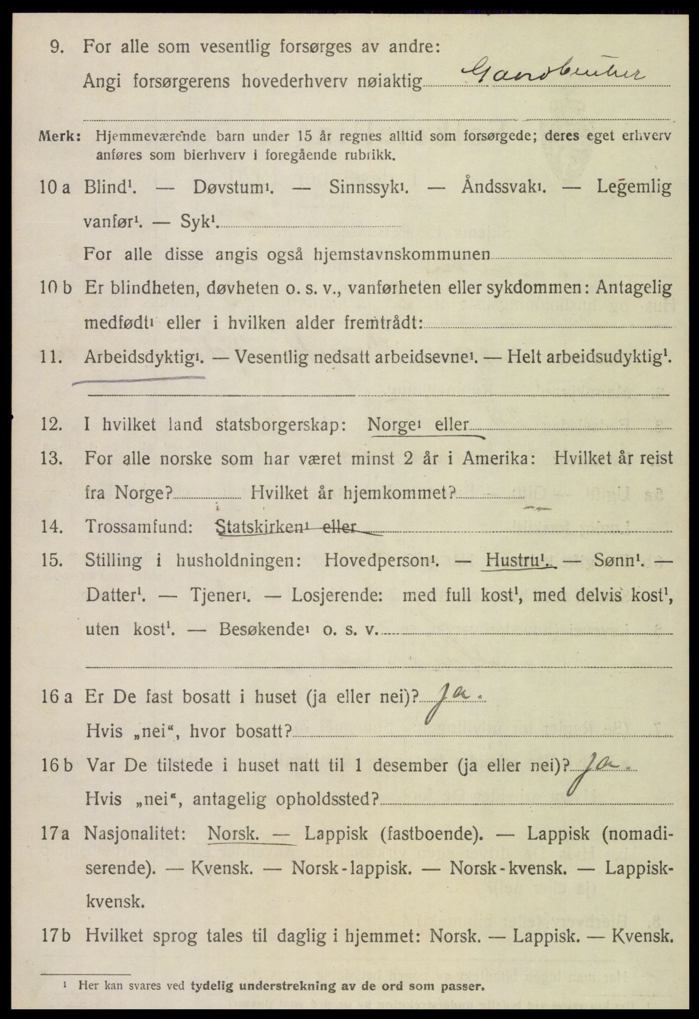 SAT, 1920 census for Snåsa, 1920, p. 1547