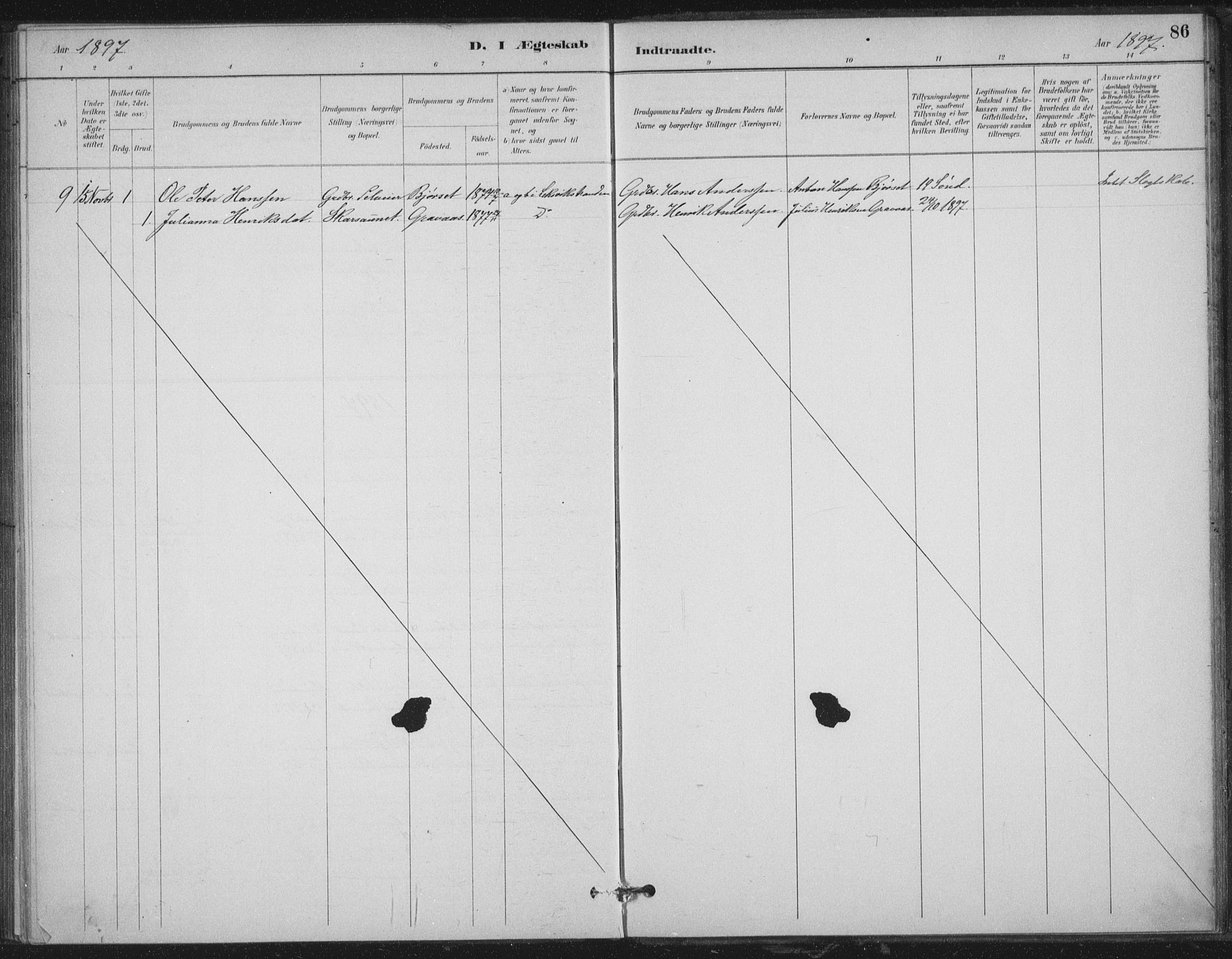 Ministerialprotokoller, klokkerbøker og fødselsregistre - Nord-Trøndelag, SAT/A-1458/702/L0023: Parish register (official) no. 702A01, 1883-1897, p. 86