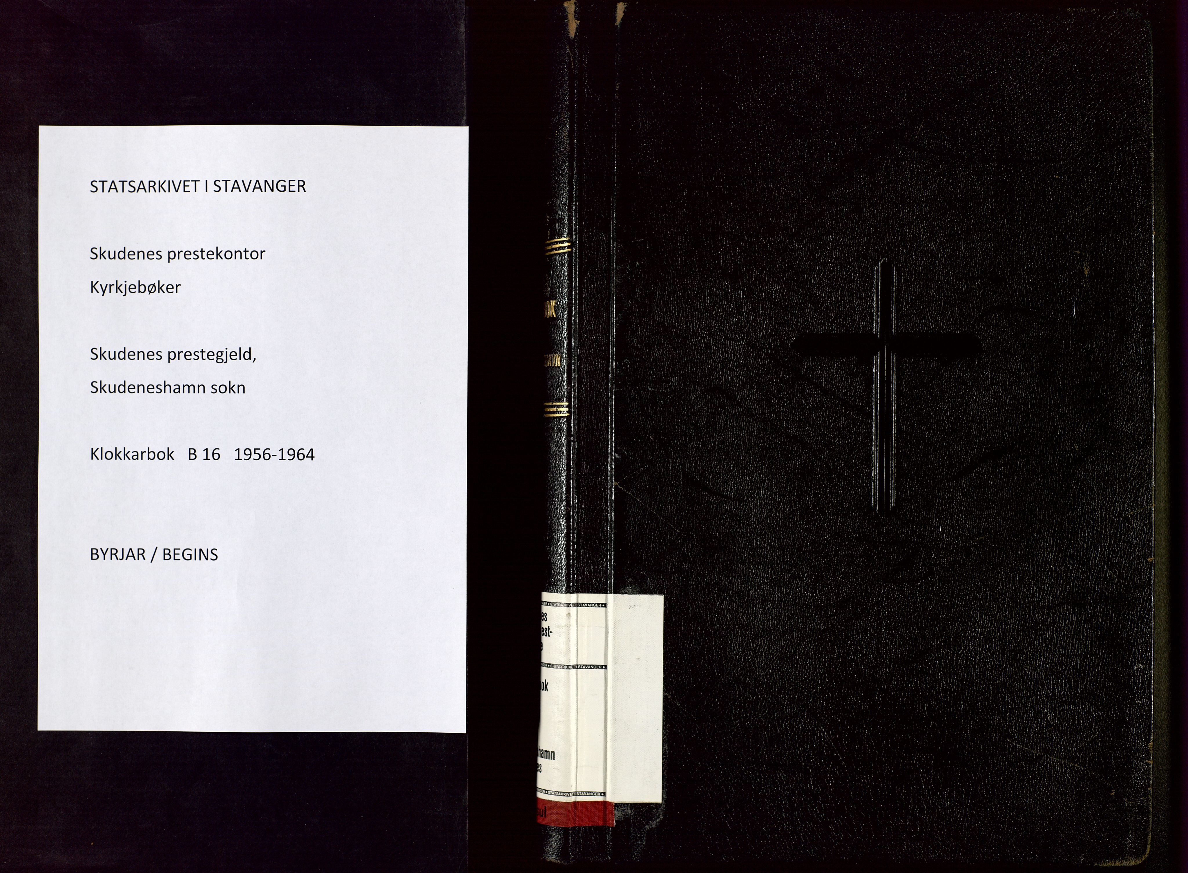 Skudenes sokneprestkontor, AV/SAST-A -101849/H/Ha/Hab/L0016: Parish register (copy) no. B 16, 1956-1964
