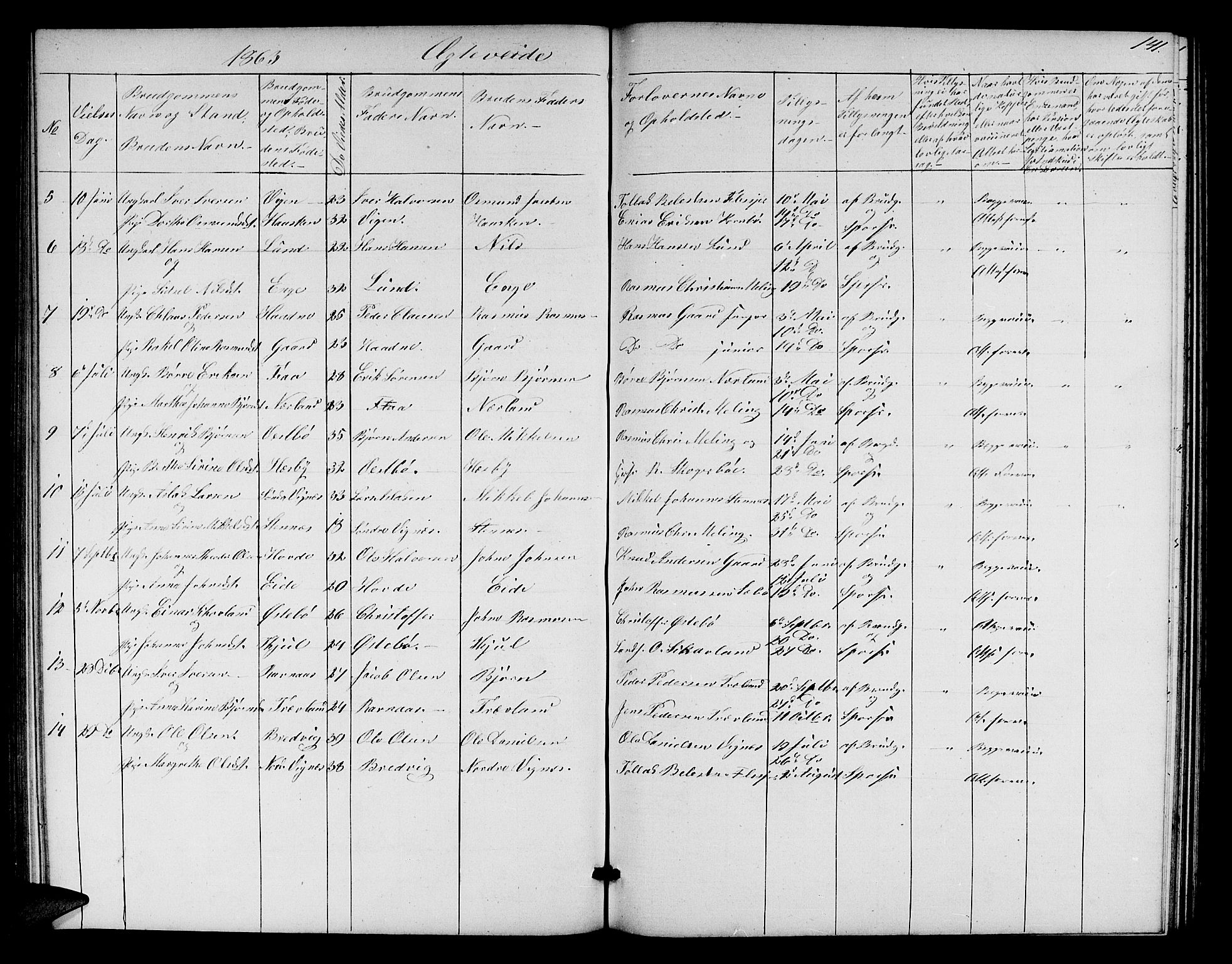 Finnøy sokneprestkontor, AV/SAST-A-101825/H/Ha/Hab/L0002: Parish register (copy) no. B 2, 1857-1878, p. 141