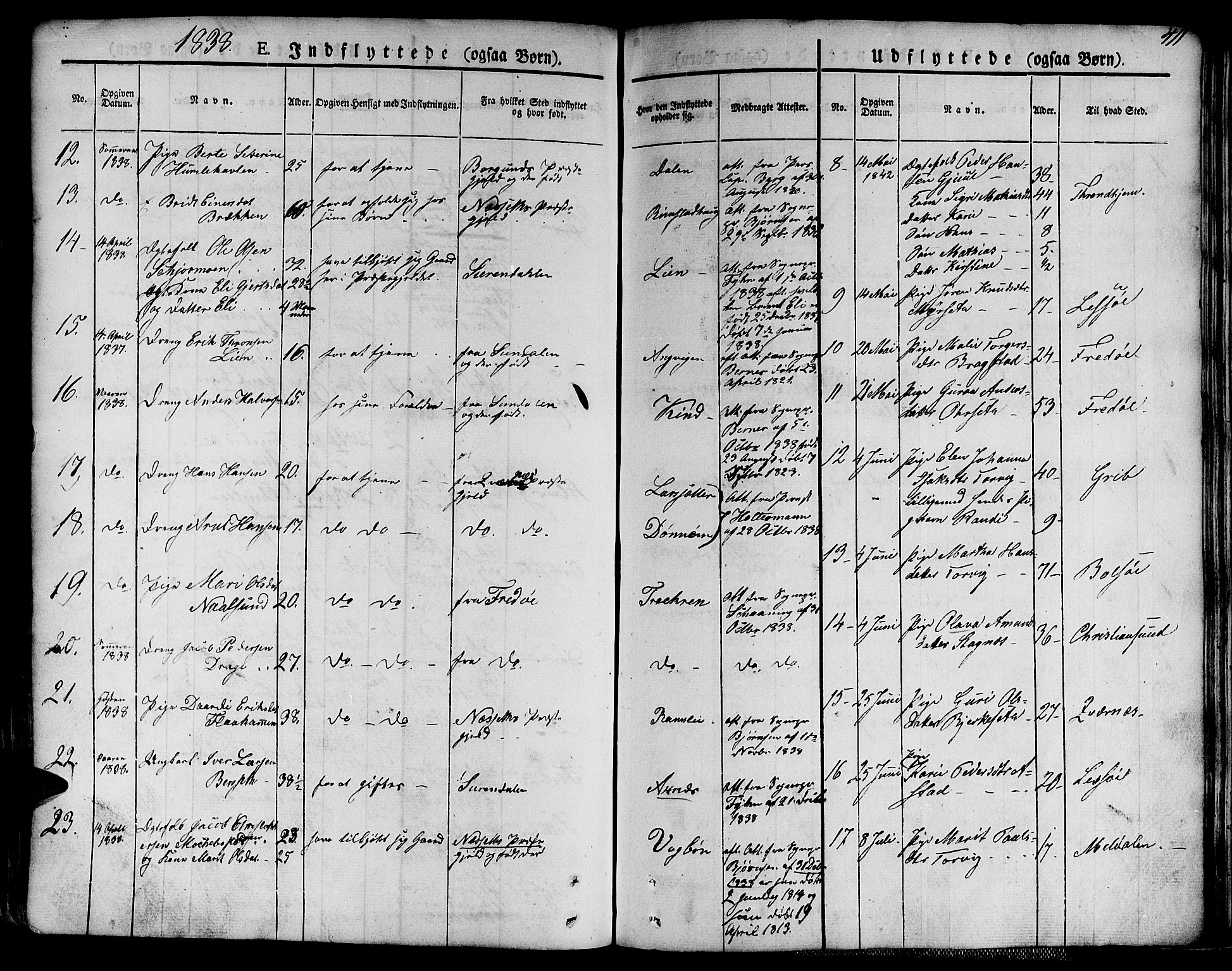 Ministerialprotokoller, klokkerbøker og fødselsregistre - Møre og Romsdal, AV/SAT-A-1454/586/L0983: Parish register (official) no. 586A09, 1829-1843, p. 411