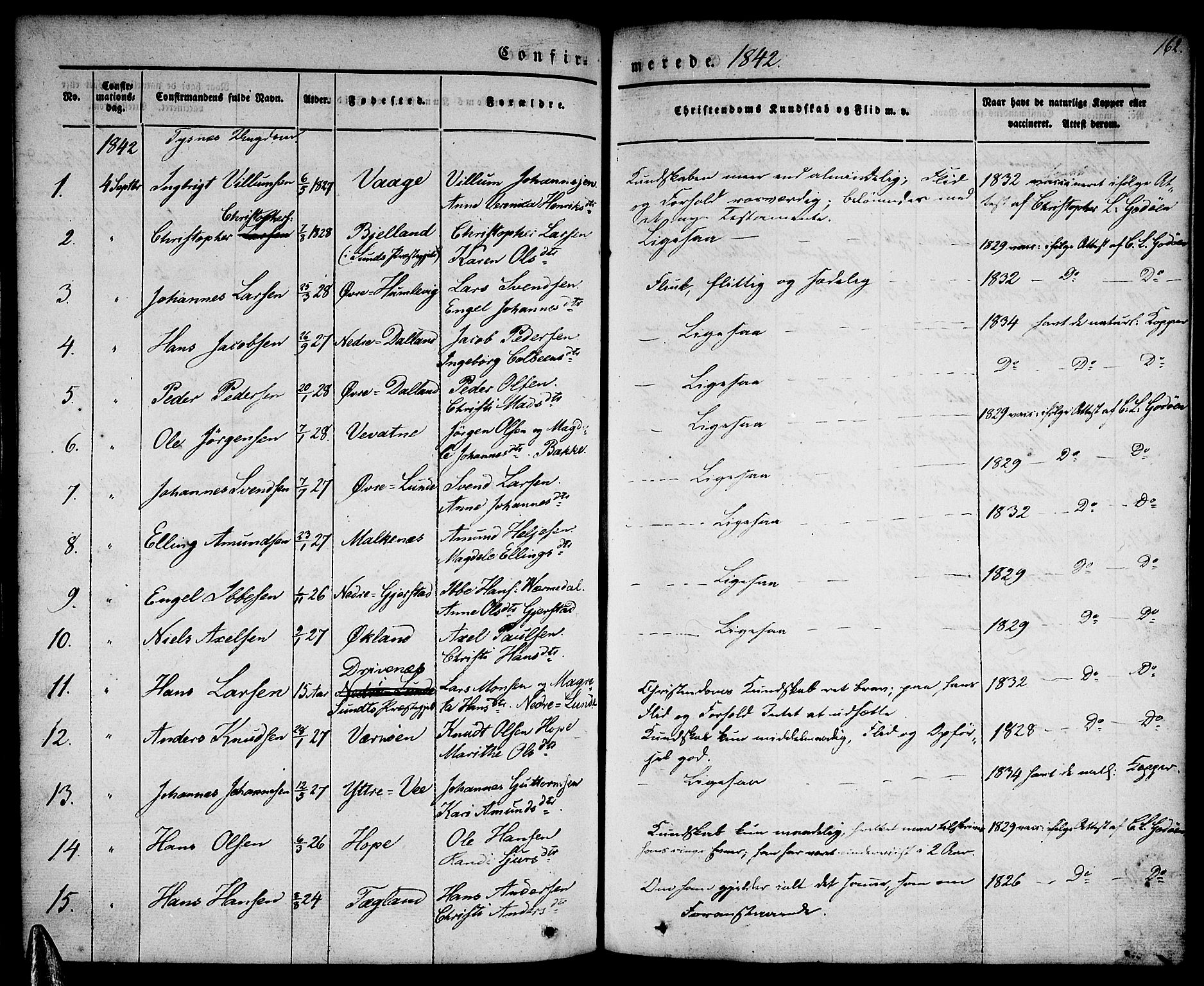 Tysnes sokneprestembete, AV/SAB-A-78601/H/Haa: Parish register (official) no. A 9, 1837-1848, p. 162