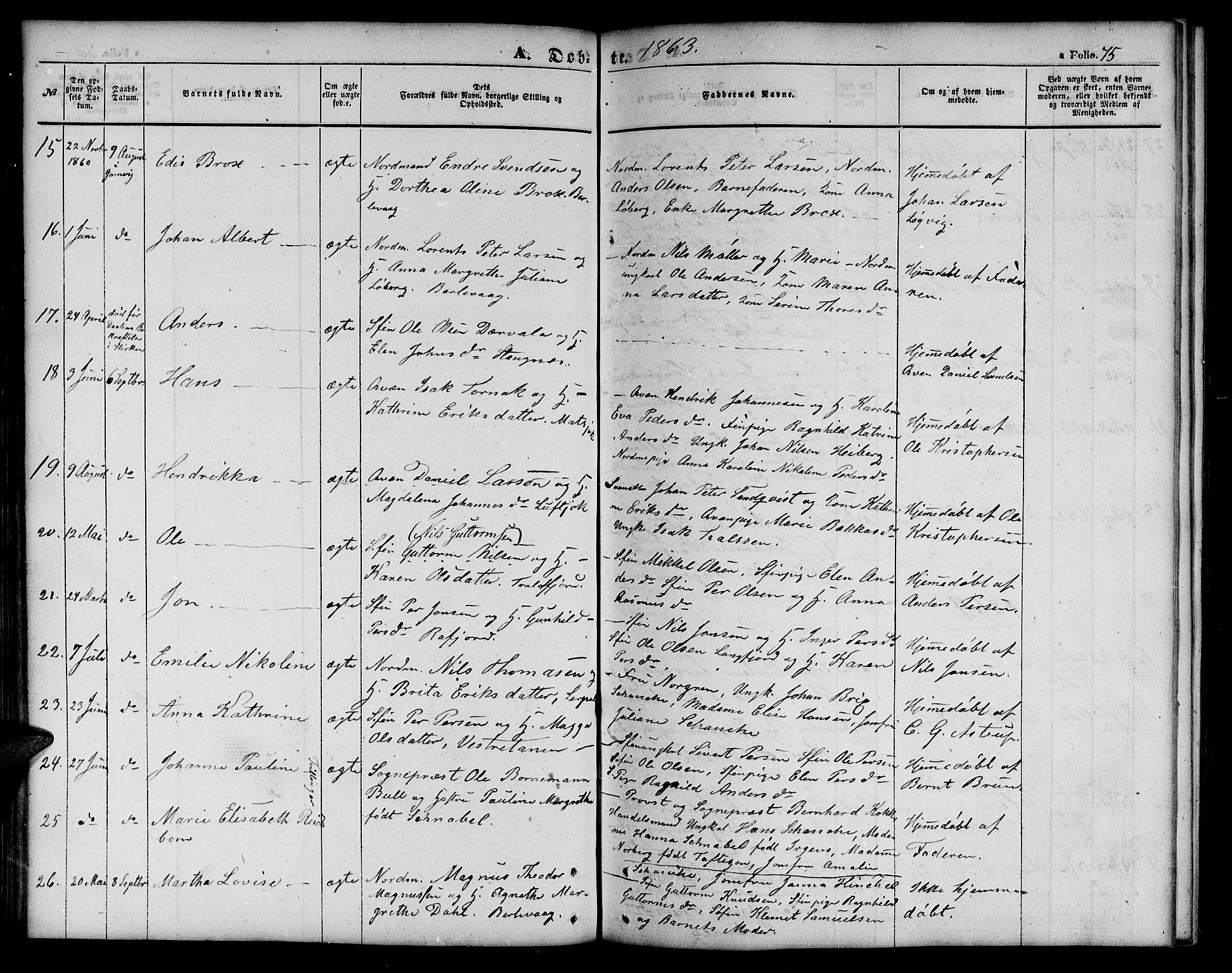 Tana sokneprestkontor, SATØ/S-1334/H/Hb/L0001klokker: Parish register (copy) no. 1 /1, 1853-1867, p. 75