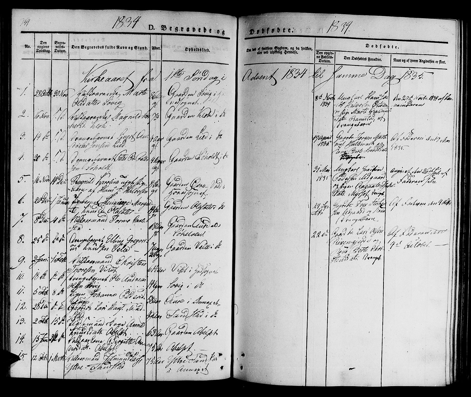 Ministerialprotokoller, klokkerbøker og fødselsregistre - Møre og Romsdal, AV/SAT-A-1454/522/L0311: Parish register (official) no. 522A06, 1832-1842, p. 154