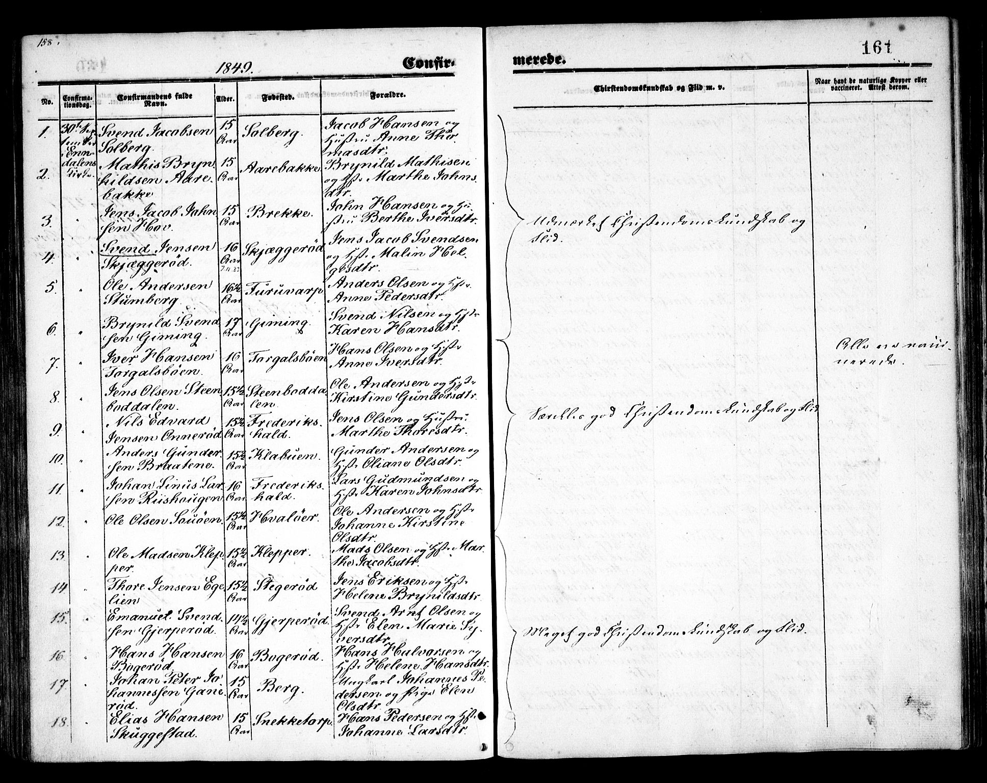 Idd prestekontor Kirkebøker, SAO/A-10911/F/Fc/L0004a: Parish register (official) no. III 4A, 1848-1860, p. 161