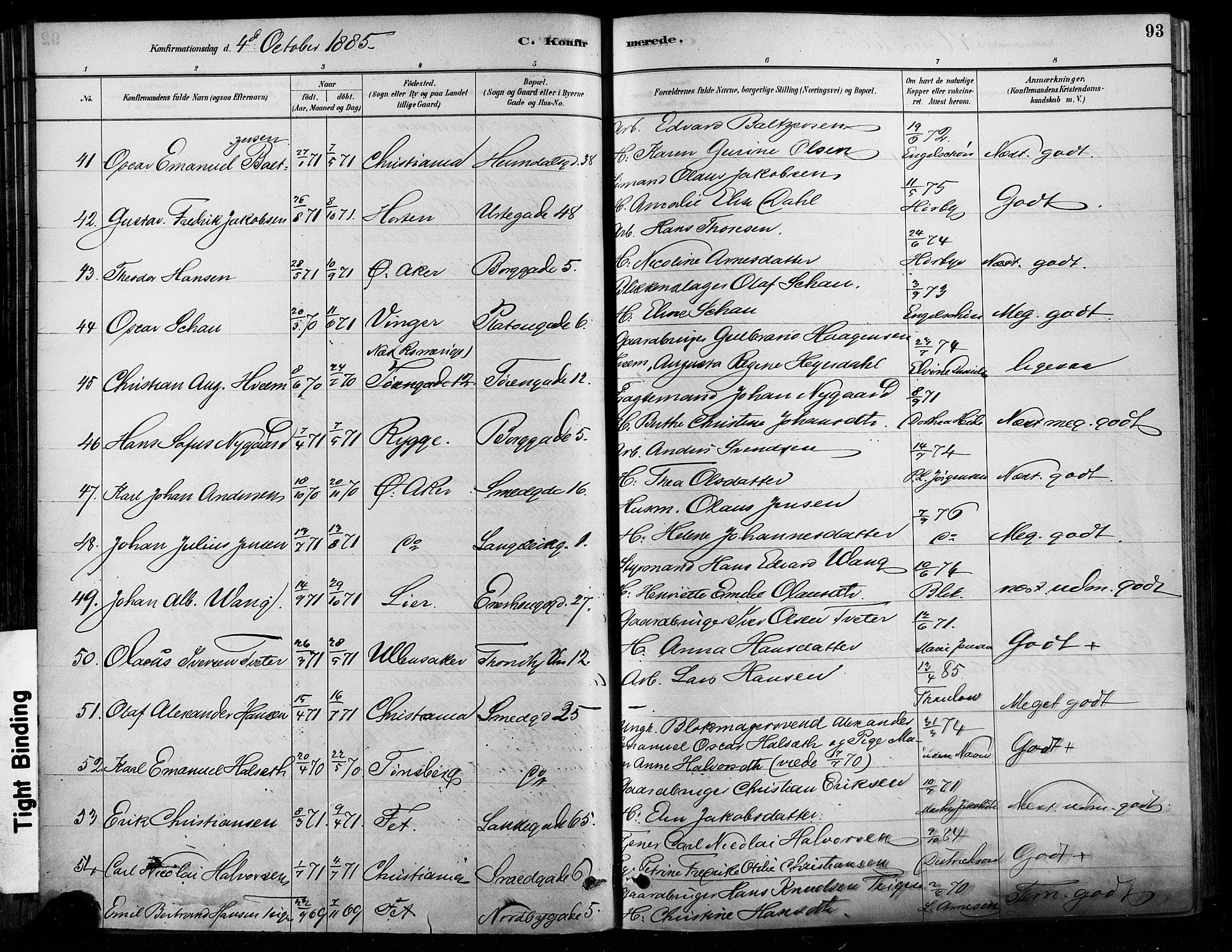 Grønland prestekontor Kirkebøker, AV/SAO-A-10848/F/Fa/L0008: Parish register (official) no. 8, 1881-1893, p. 93