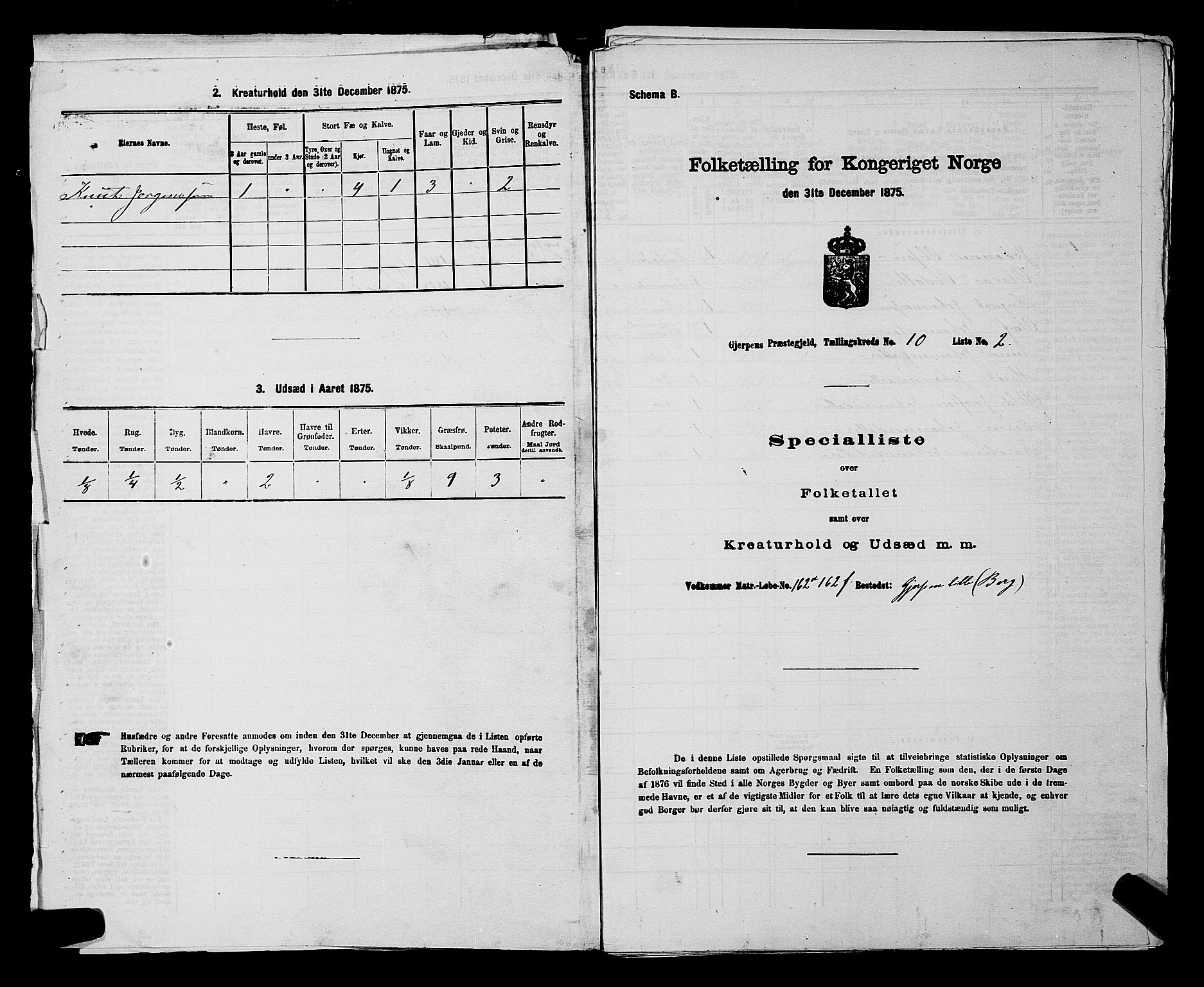 SAKO, 1875 census for 0812P Gjerpen, 1875, p. 1464