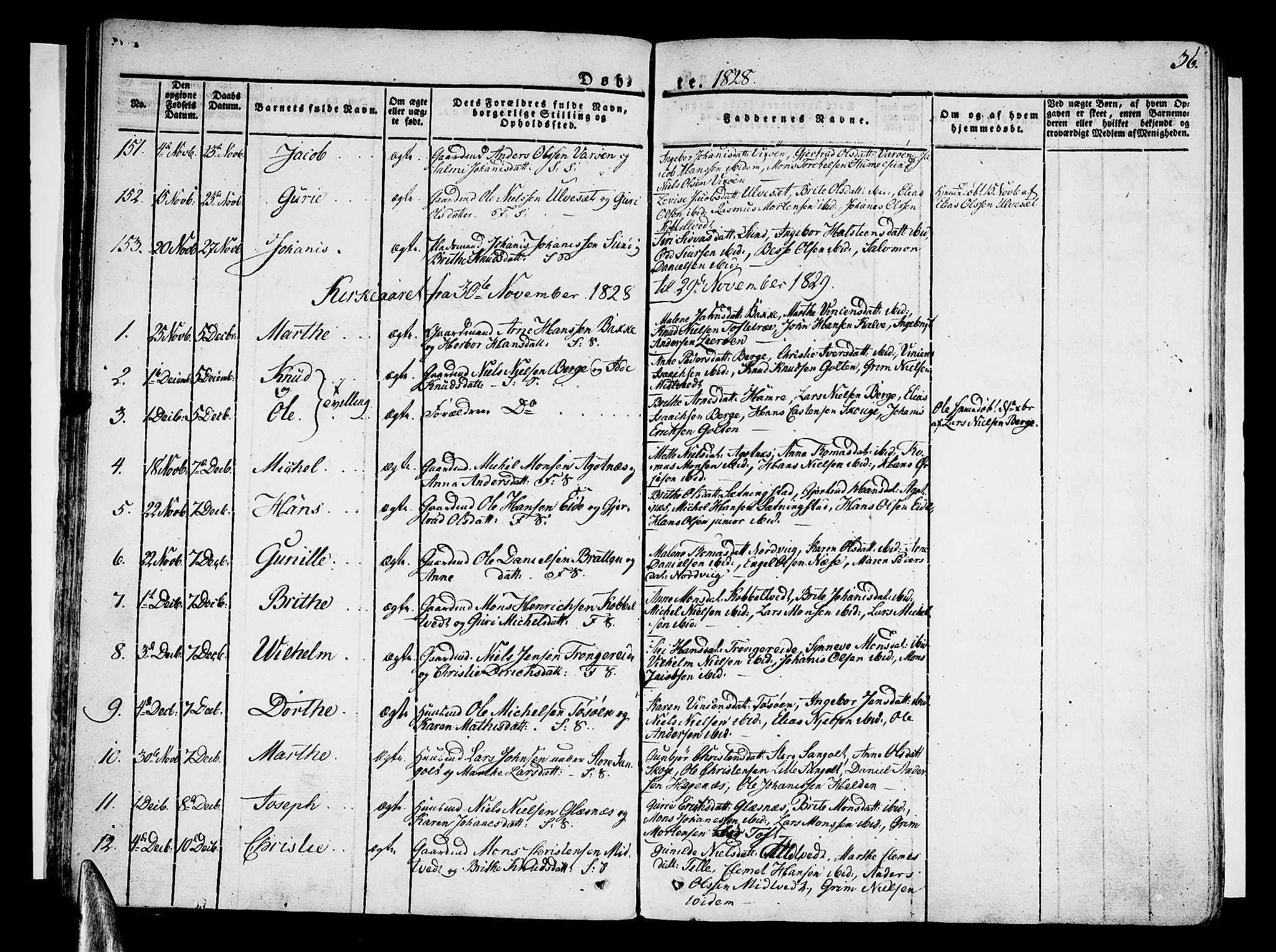 Sund sokneprestembete, AV/SAB-A-99930: Parish register (official) no. A 12, 1825-1835, p. 36