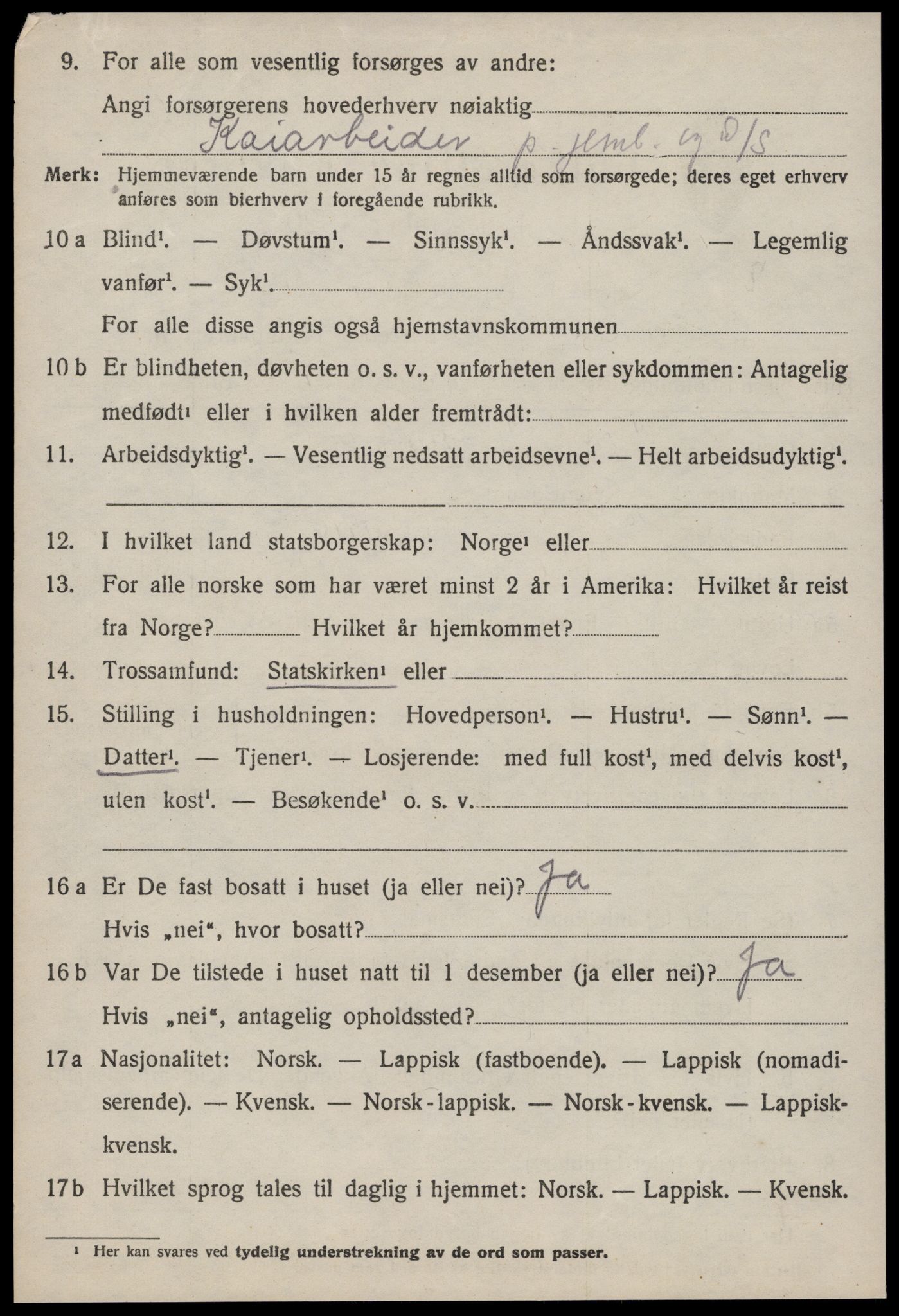 SAT, 1920 census for Orkanger, 1920, p. 1742