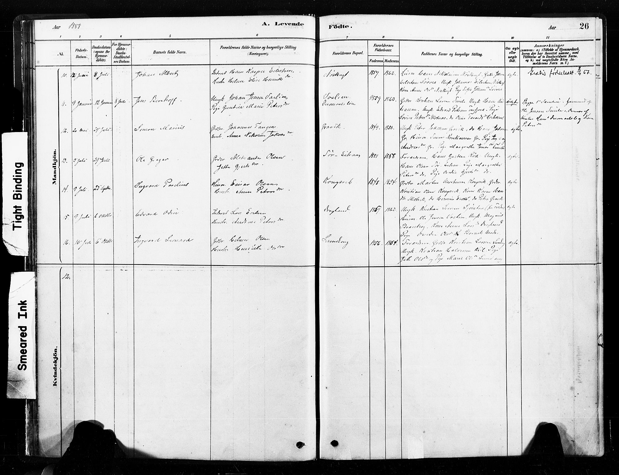 Ministerialprotokoller, klokkerbøker og fødselsregistre - Nord-Trøndelag, SAT/A-1458/789/L0705: Parish register (official) no. 789A01, 1878-1910, p. 26