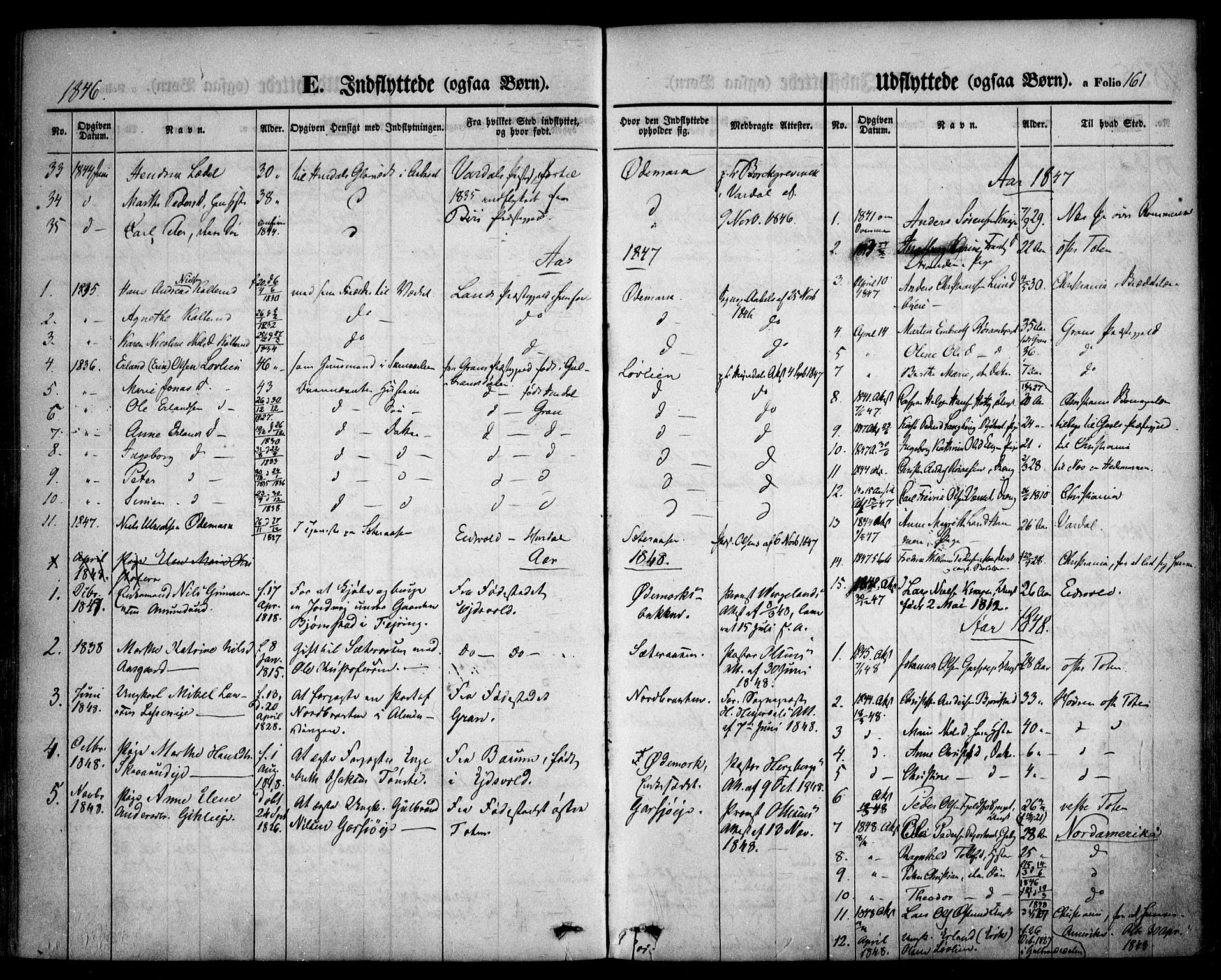 Hurdal prestekontor Kirkebøker, SAO/A-10889/F/Fa/L0005: Parish register (official) no. I 5, 1846-1859, p. 161