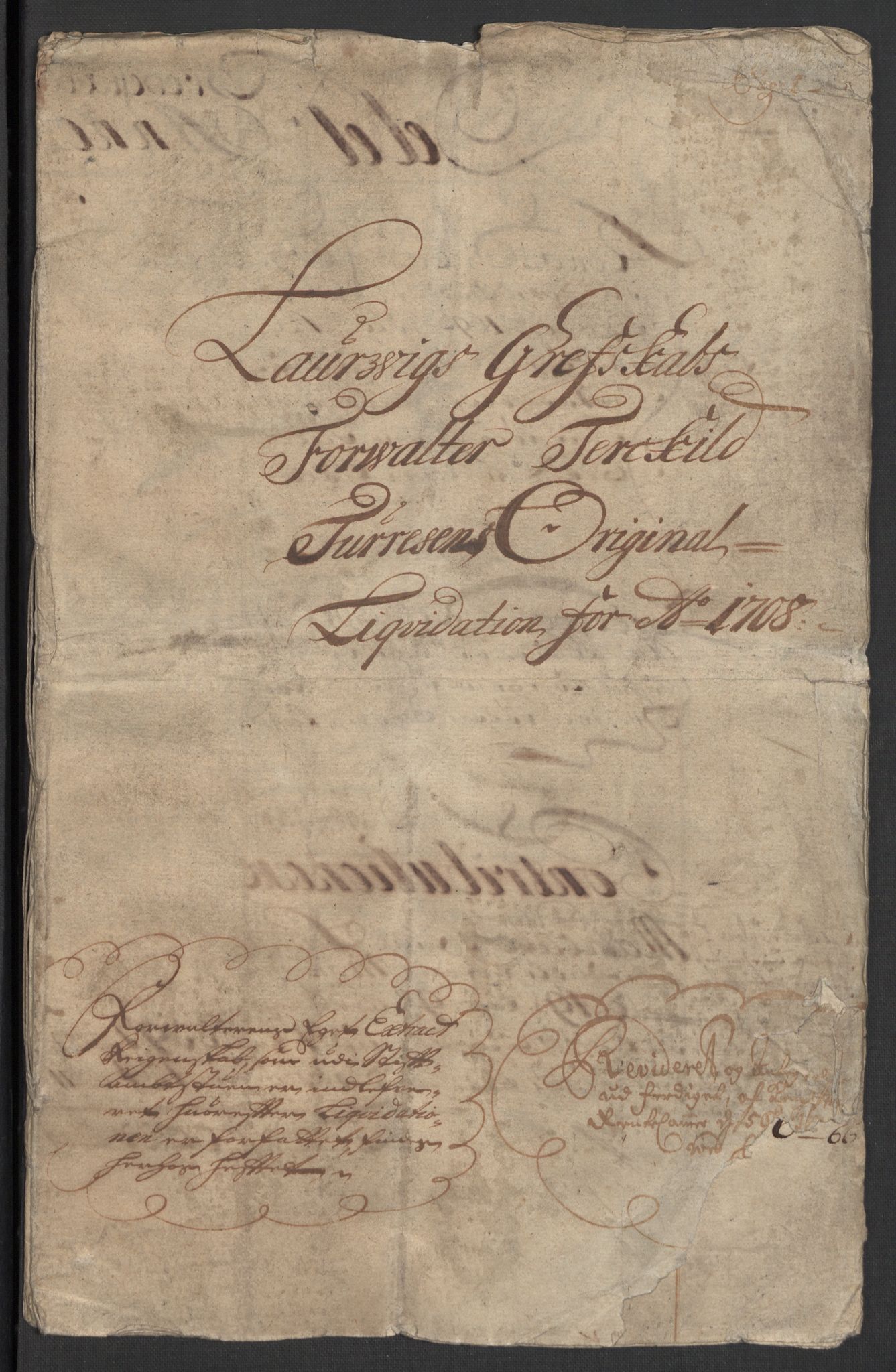 Rentekammeret inntil 1814, Reviderte regnskaper, Fogderegnskap, RA/EA-4092/R33/L1980: Fogderegnskap Larvik grevskap, 1707-1708, p. 190