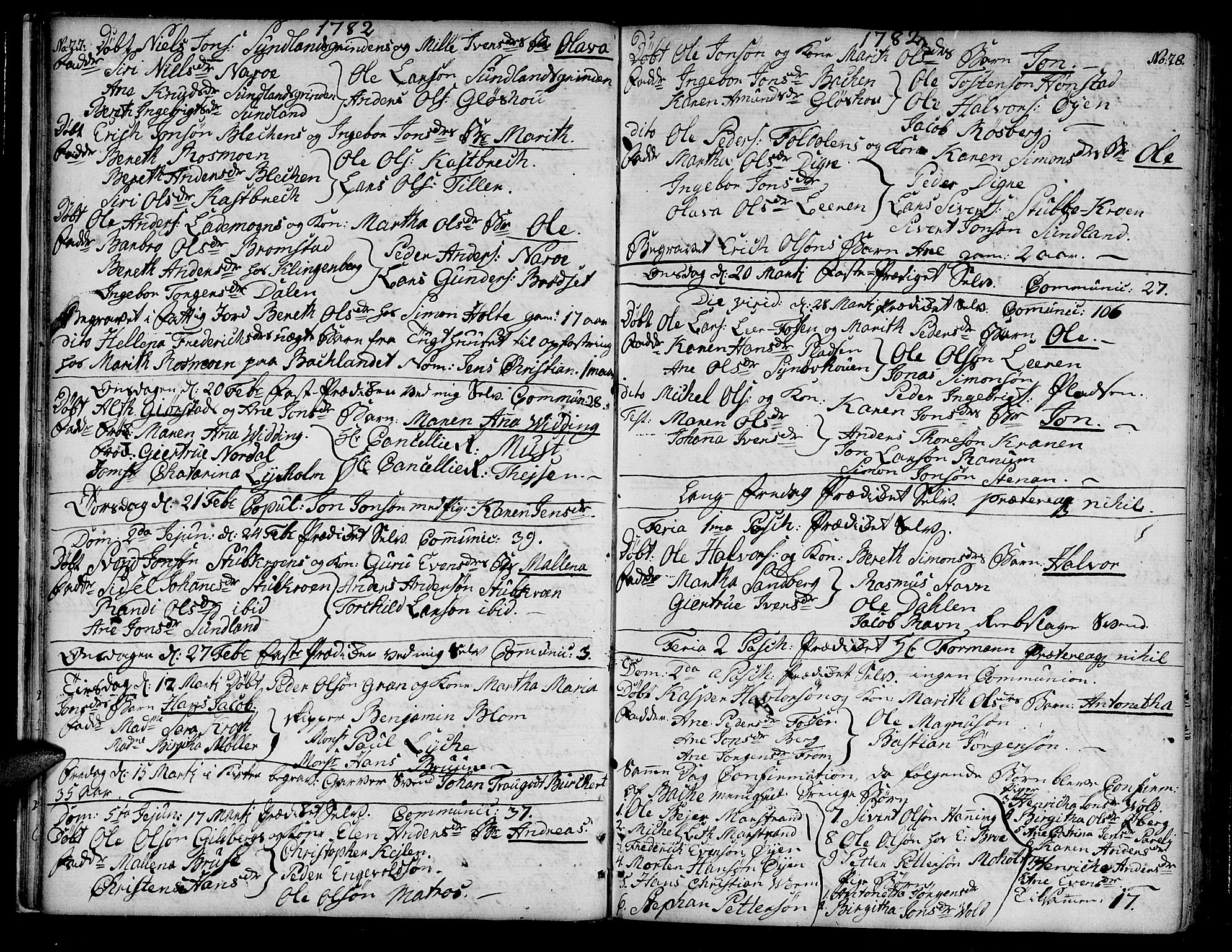 Ministerialprotokoller, klokkerbøker og fødselsregistre - Sør-Trøndelag, SAT/A-1456/604/L0180: Parish register (official) no. 604A01, 1780-1797, p. 27-28