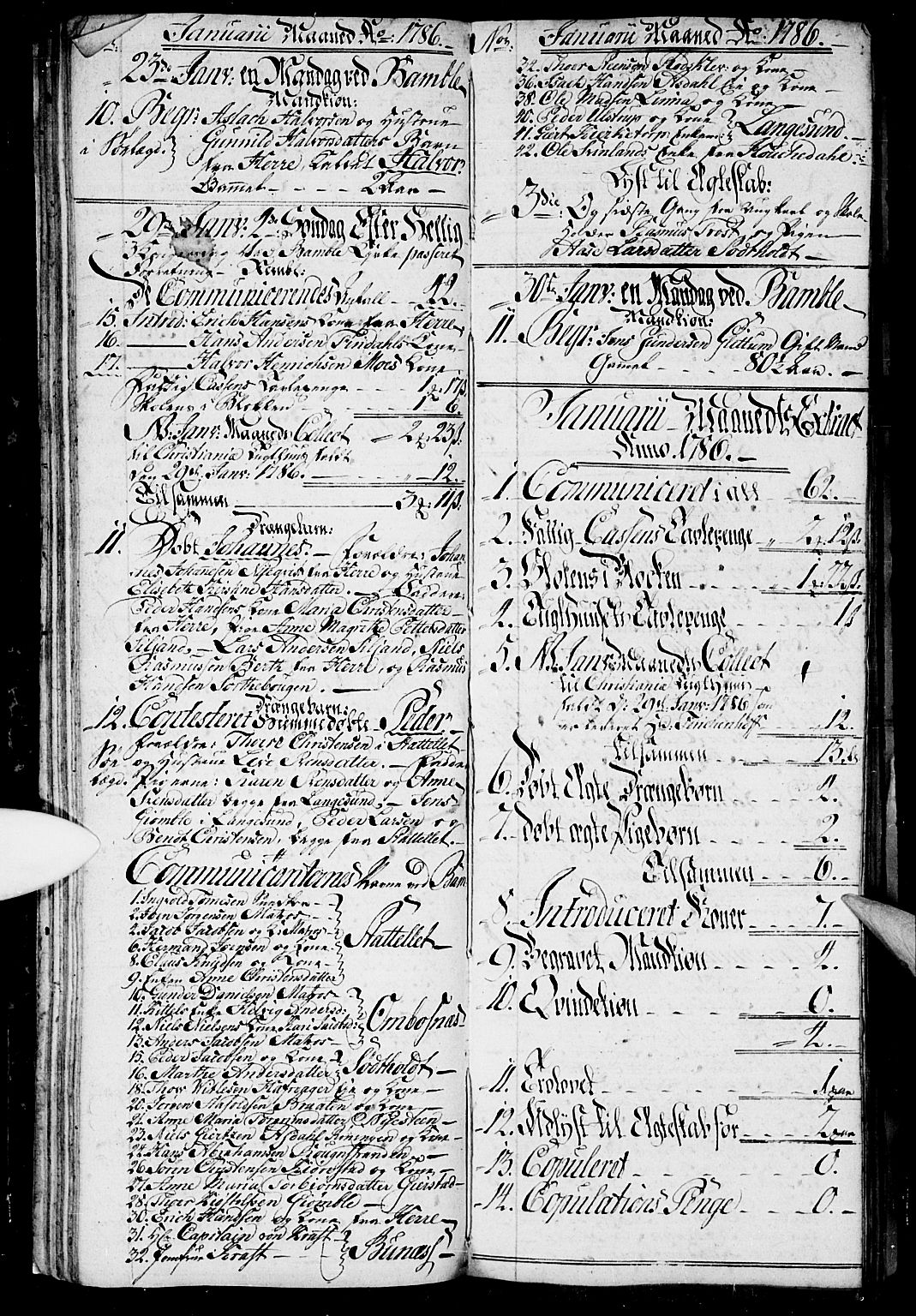 Bamble kirkebøker, SAKO/A-253/G/Ga/L0001: Parish register (copy) no. I 1, 1785-1793