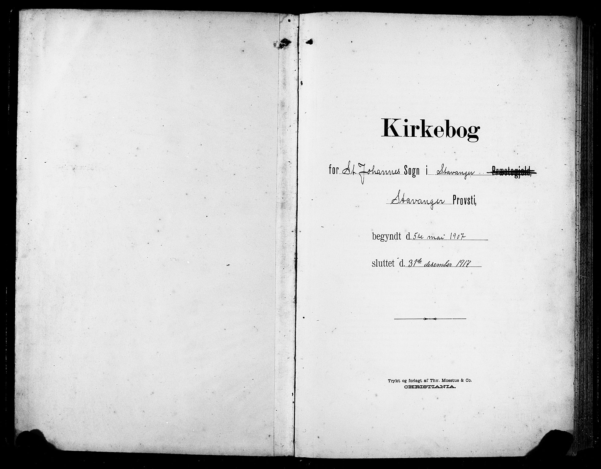 St. Johannes sokneprestkontor, SAST/A-101814/001/30/30BB/L0006: Parish register (copy) no. B 6, 1907-1917