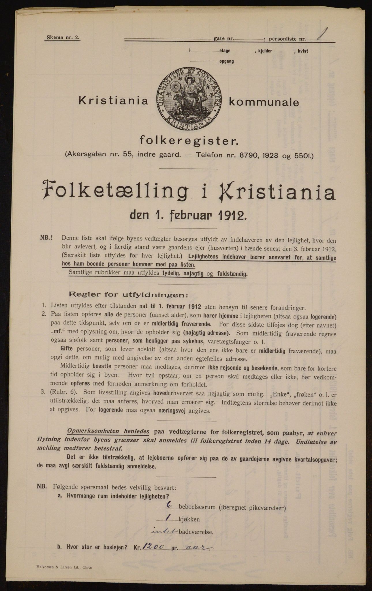 OBA, Municipal Census 1912 for Kristiania, 1912, p. 57910