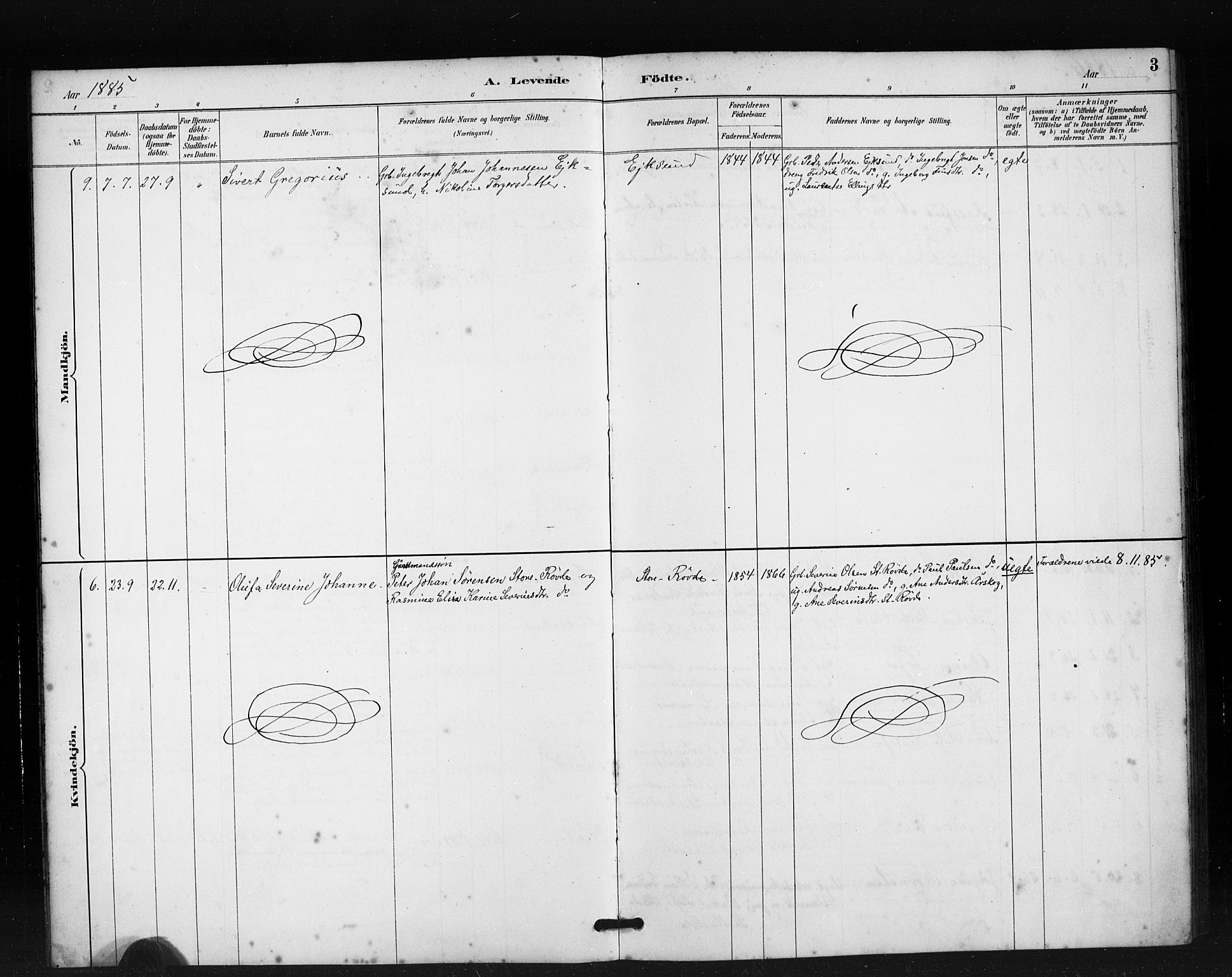 Ministerialprotokoller, klokkerbøker og fødselsregistre - Møre og Romsdal, AV/SAT-A-1454/504/L0056: Parish register (official) no. 504A03, 1884-1904, p. 3