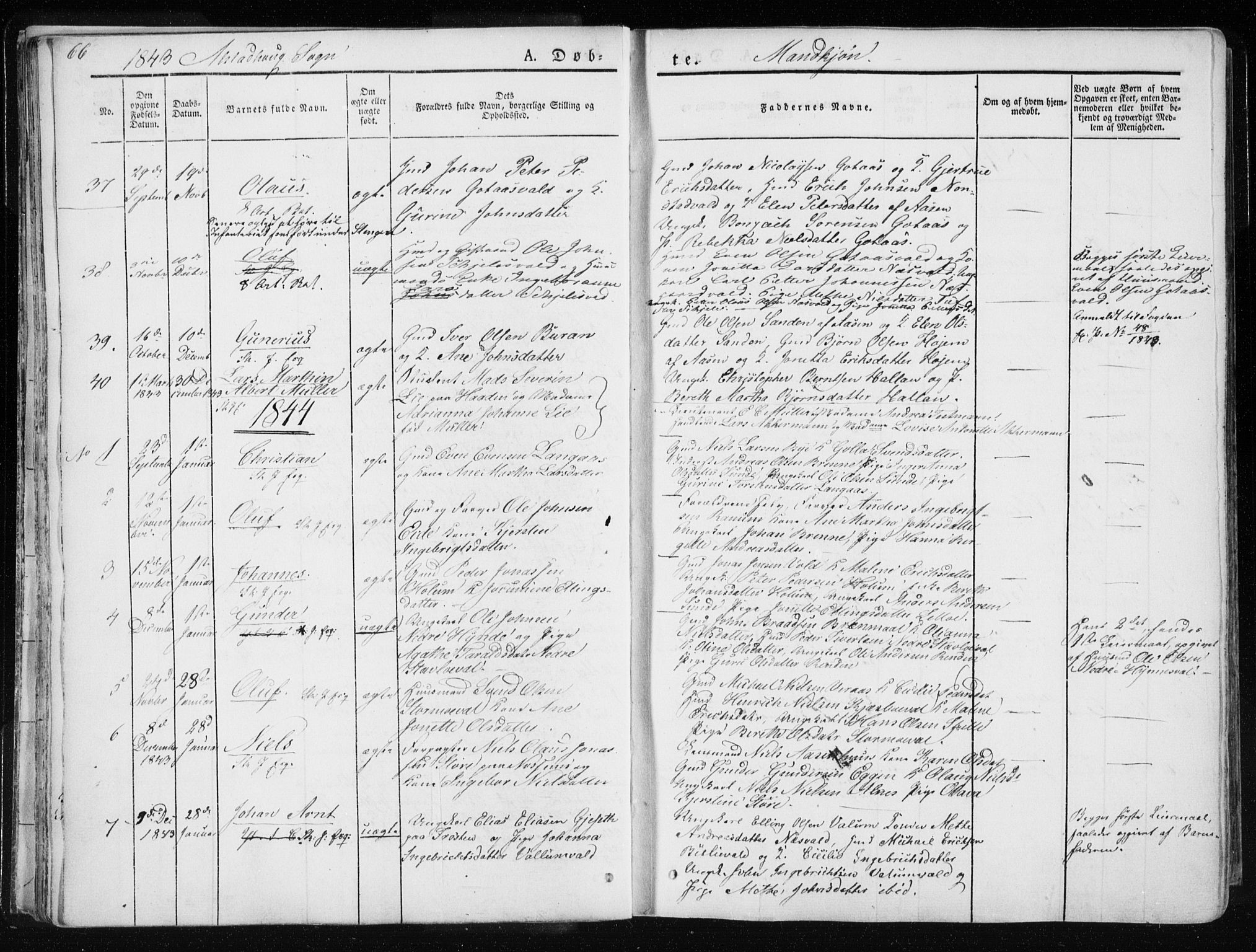 Ministerialprotokoller, klokkerbøker og fødselsregistre - Nord-Trøndelag, SAT/A-1458/717/L0154: Parish register (official) no. 717A06 /1, 1836-1849, p. 66