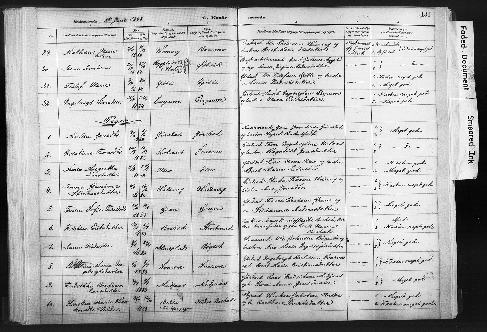 Ministerialprotokoller, klokkerbøker og fødselsregistre - Nord-Trøndelag, SAT/A-1458/749/L0474: Parish register (official) no. 749A08, 1887-1903, p. 131